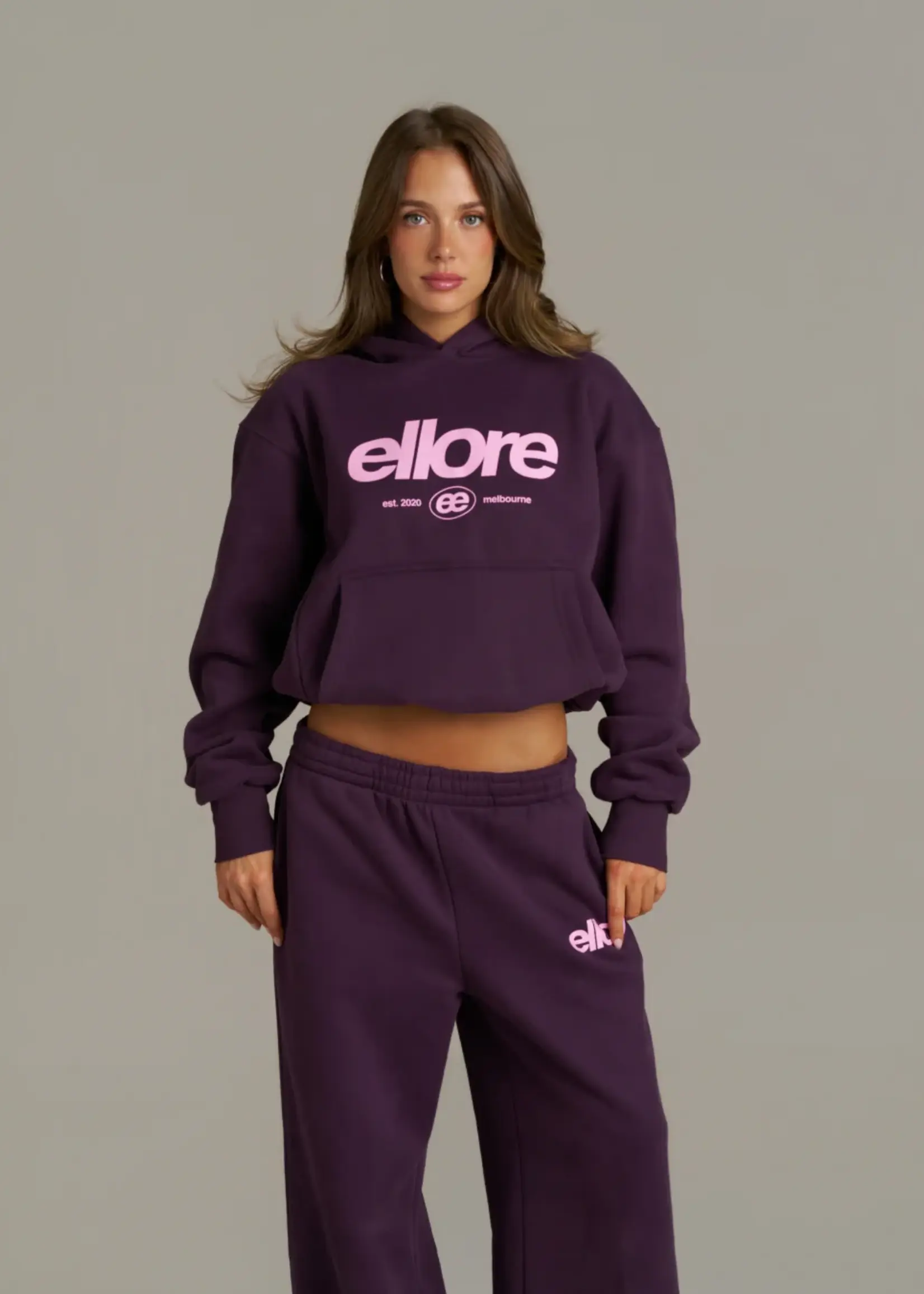 Boxy Adjustable Hoodie - Plum