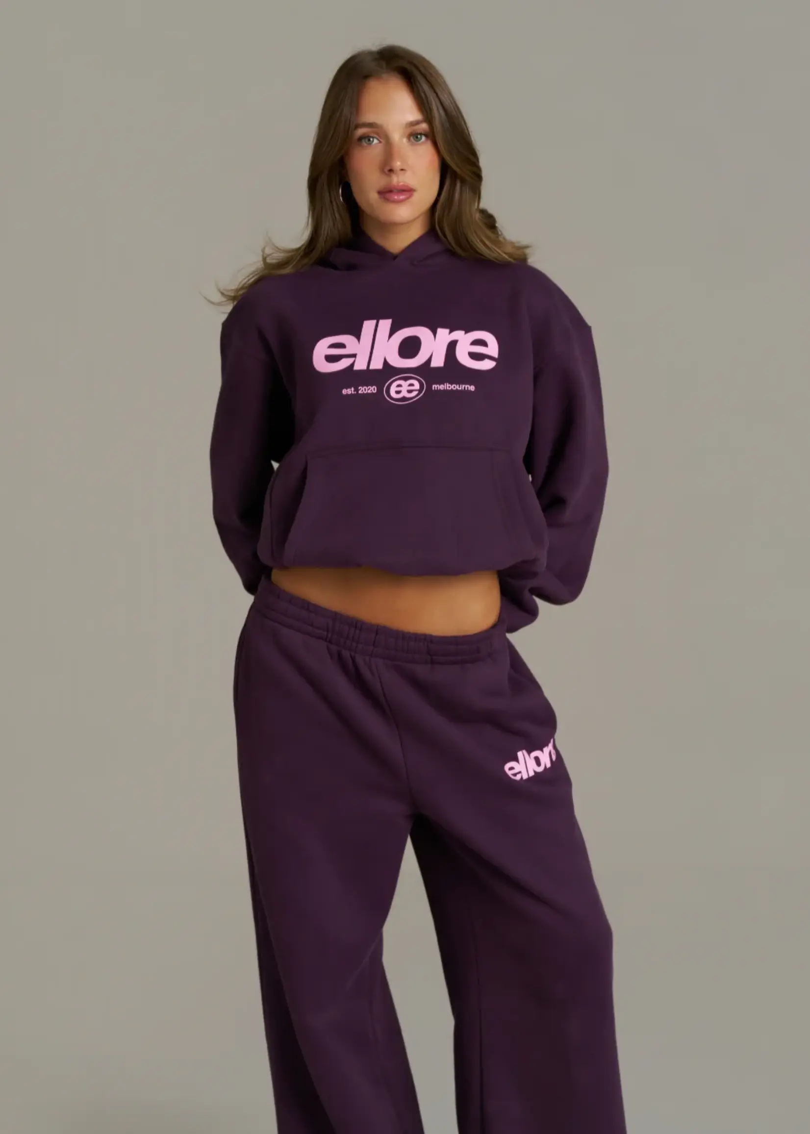 Boxy Adjustable Hoodie - Plum