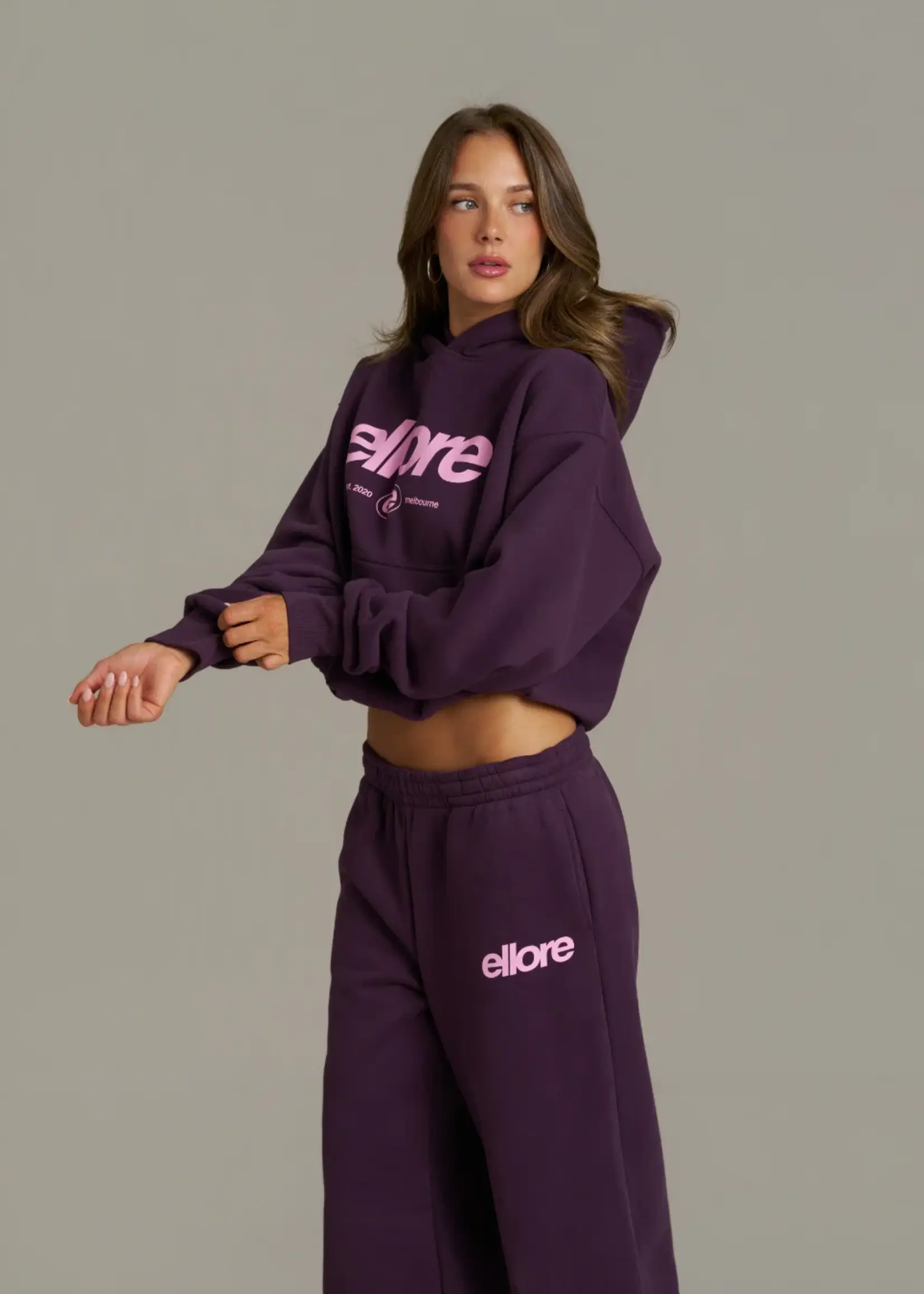 Boxy Adjustable Hoodie - Plum