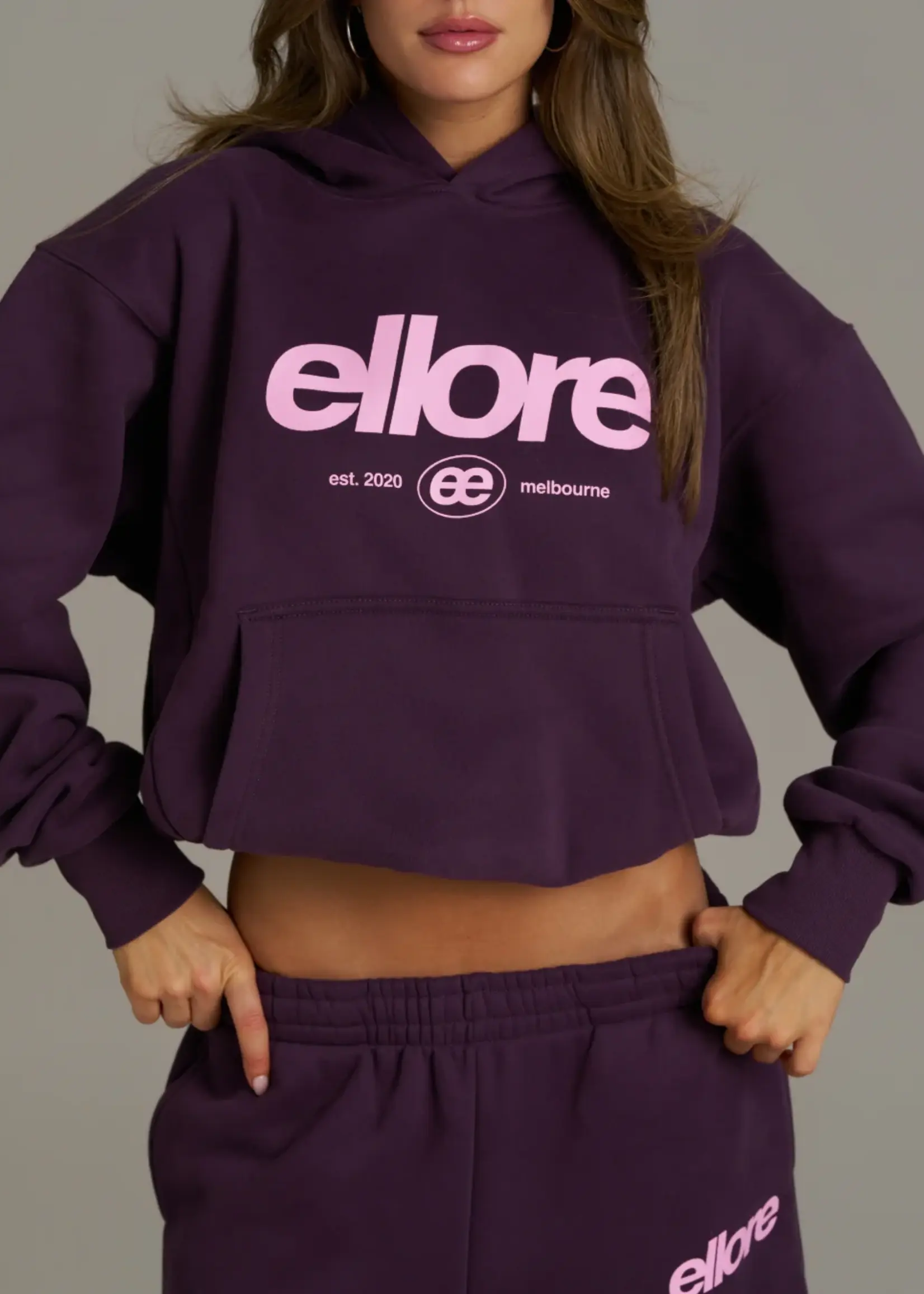 Boxy Adjustable Hoodie - Plum
