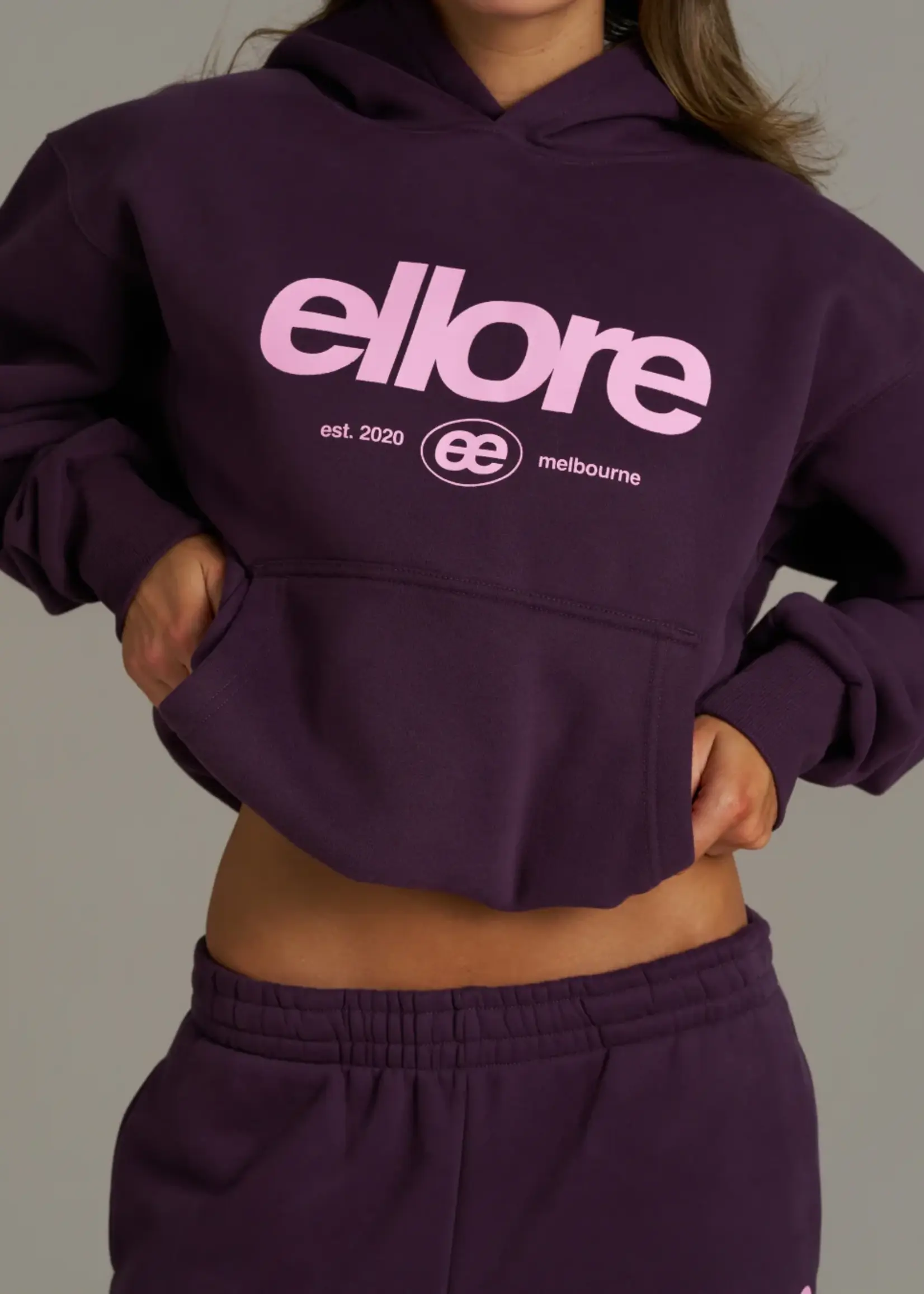 Boxy Adjustable Hoodie - Plum