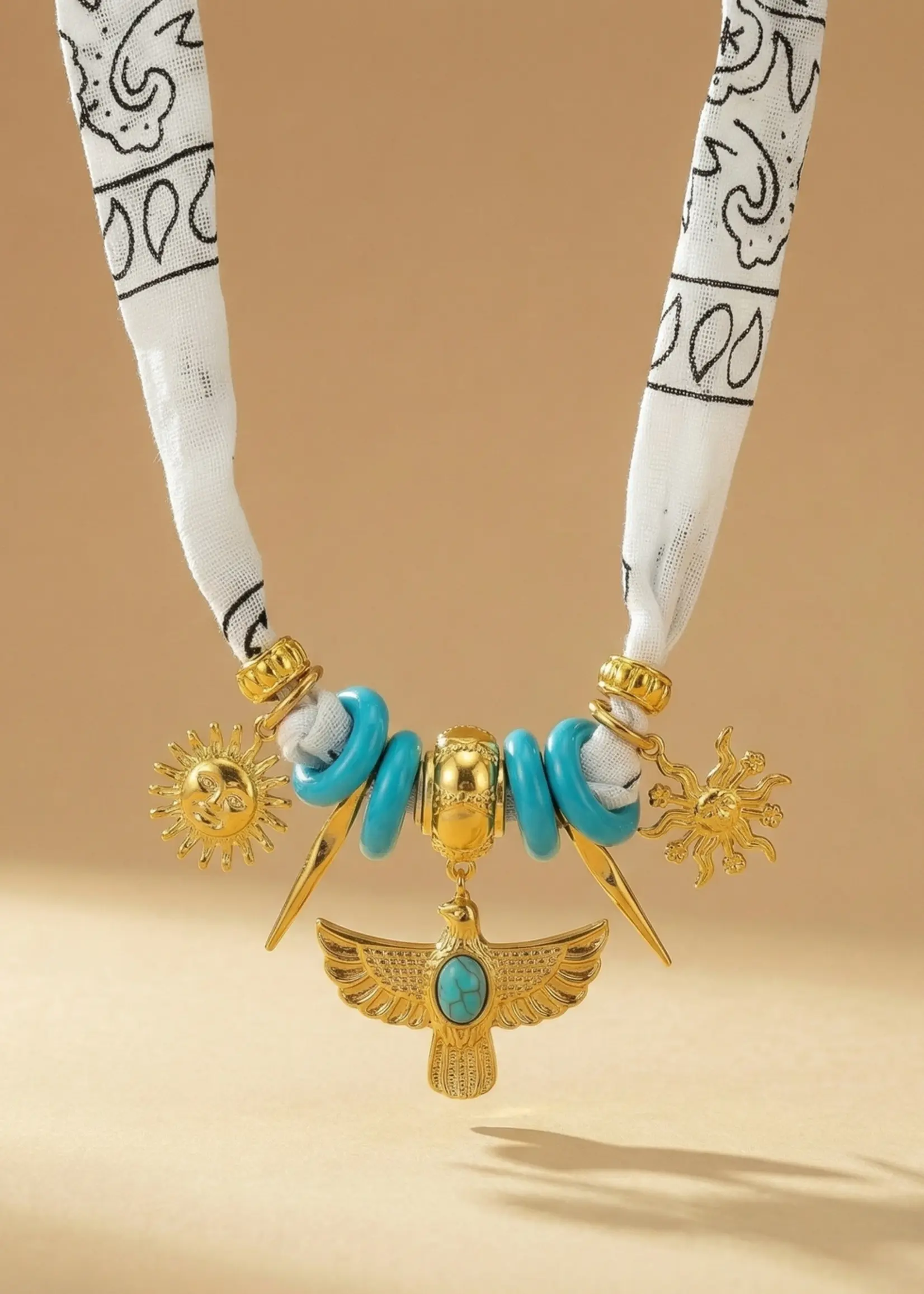 Goupi White Scarf Necklace