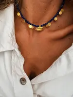 Goupi Dark Blue Beaded Necklace