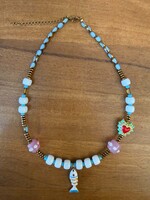 Goupi Colorful Beaded Fish Charm Summer Necklace