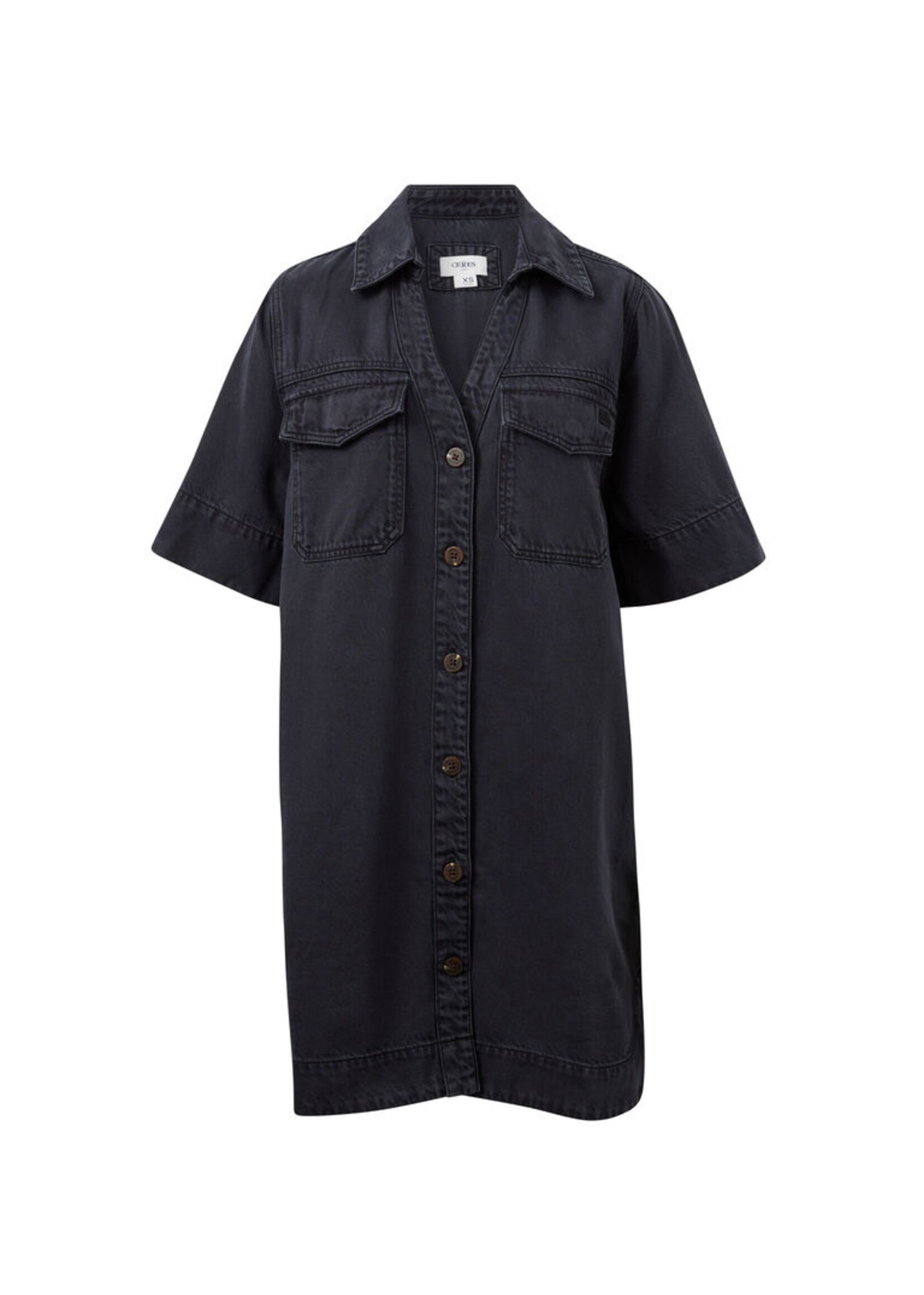 Ceres Life Bonnie Relaxed Shirt Dress - Washed Black