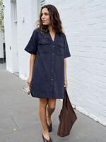 Ceres Life Bonnie Relaxed Shirt Dress - Washed Black