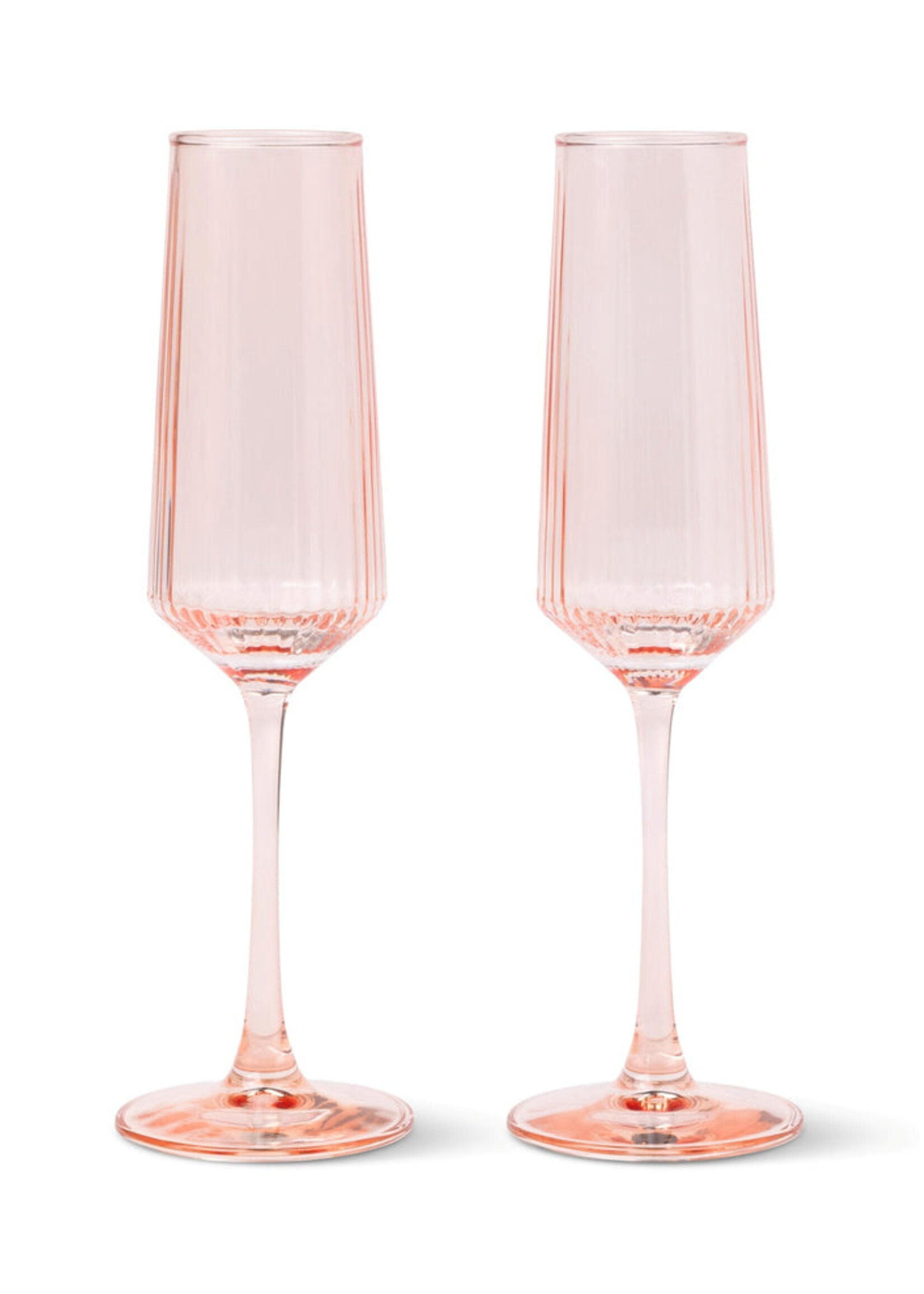 The Luna Set of 2  Champagne Flutes - Blush
