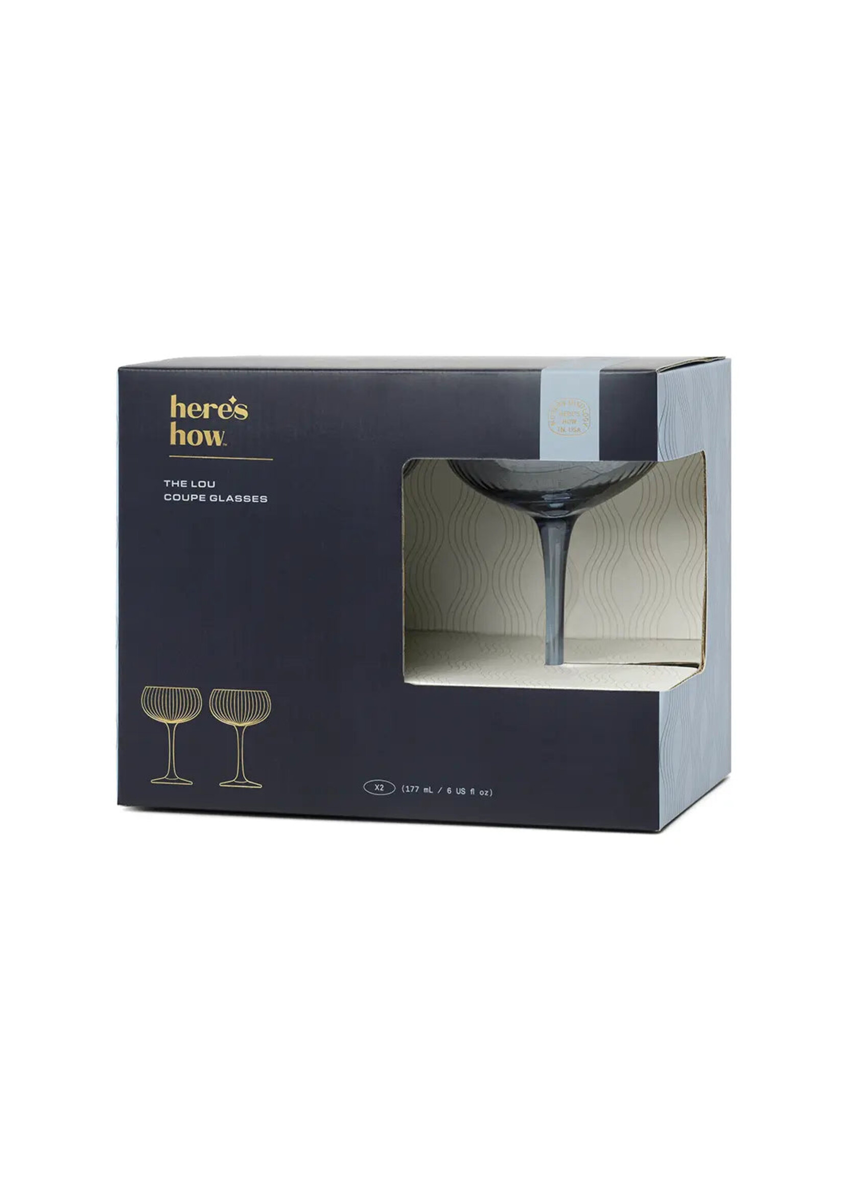 Design Works The Lou Couple Glass Set of 2 Blue