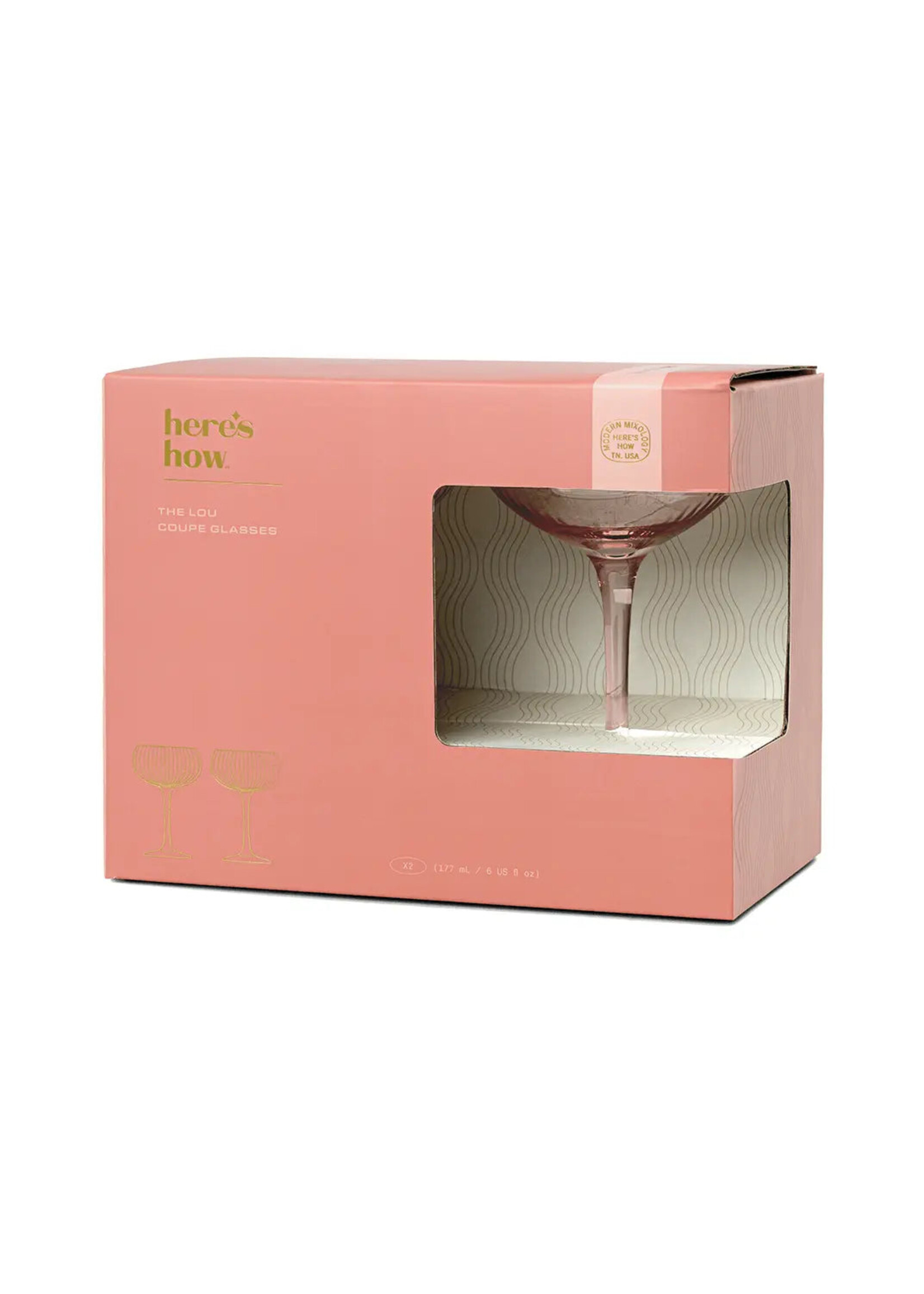 Design Works The Lou Couple Glass Set of 2 Blush
