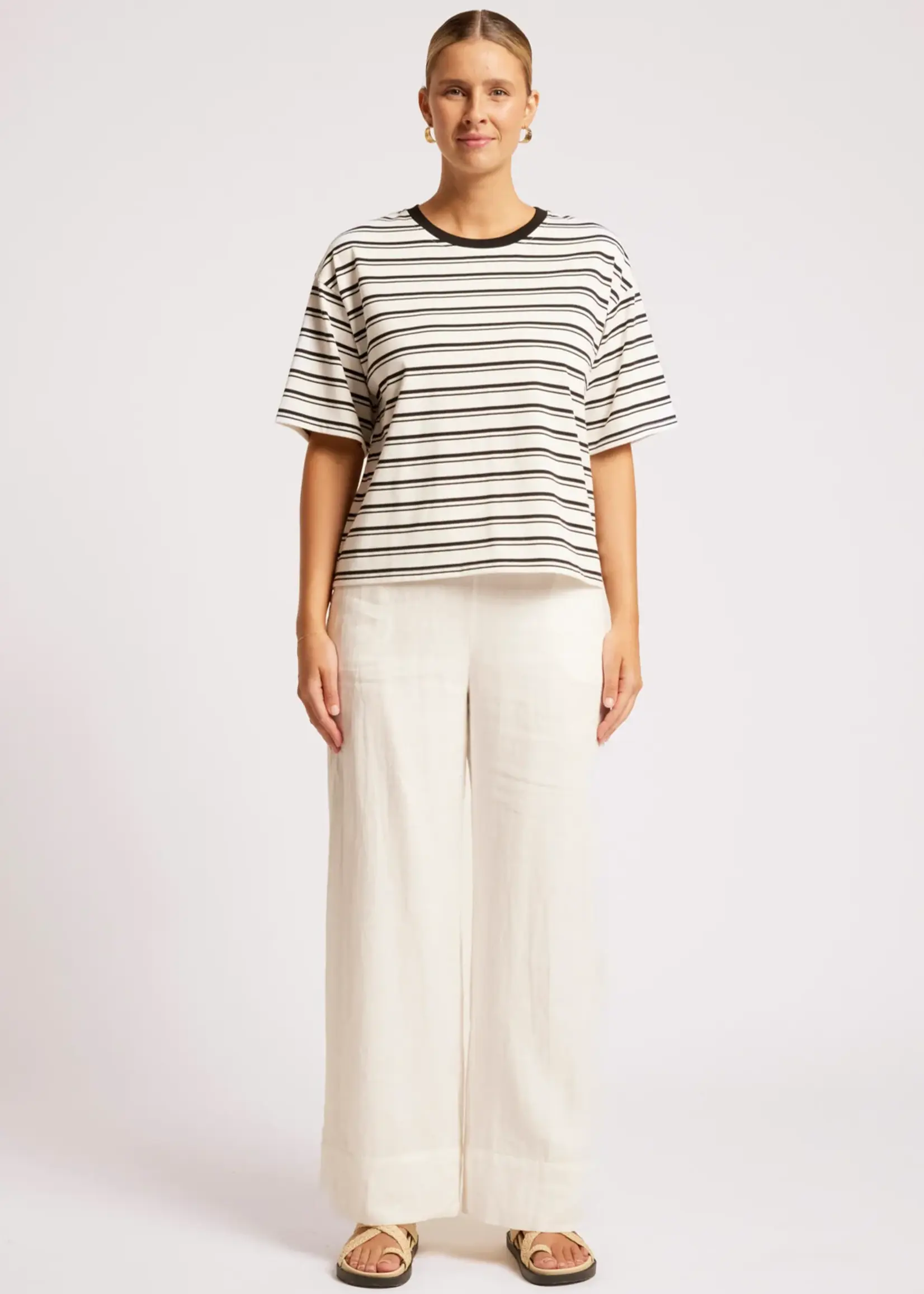 EB & Ive Paloma Striped Tshirt - Black/White
