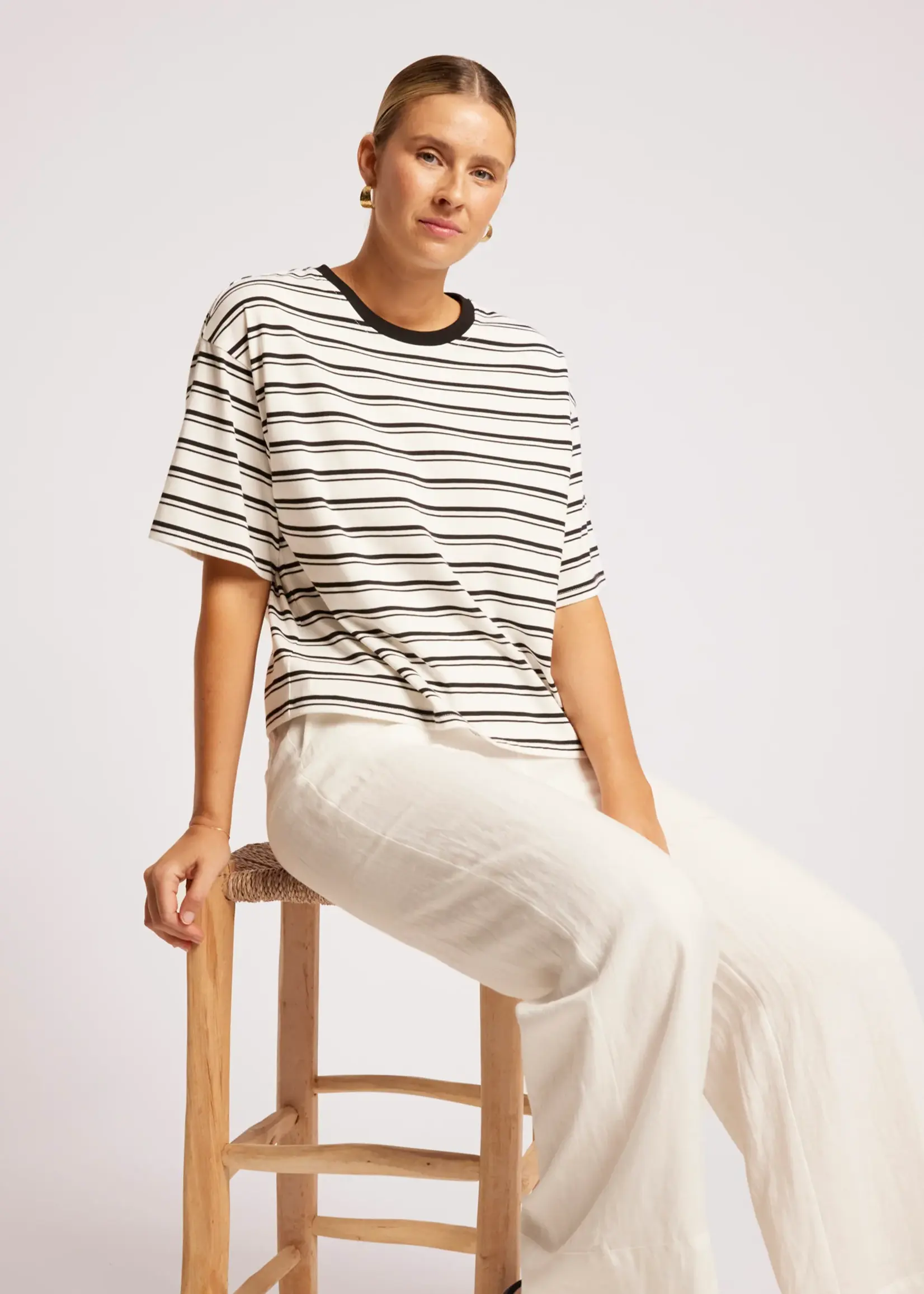EB & Ive Paloma Striped Tshirt - Black/White