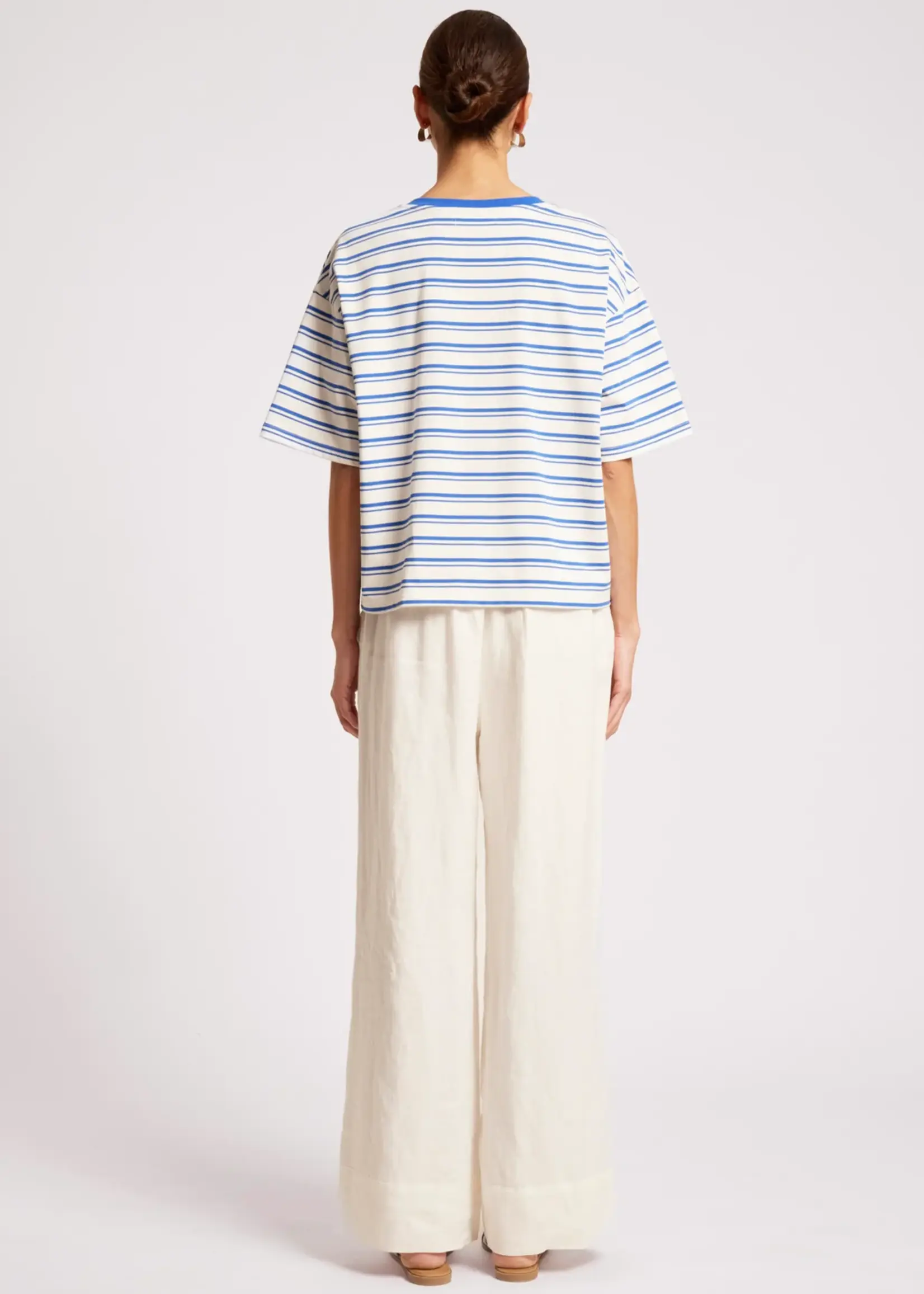 EB & Ive Paloma Striped Tshirt - Azure/White