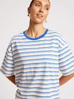 EB & Ive Paloma Striped Tshirt - Azure/White