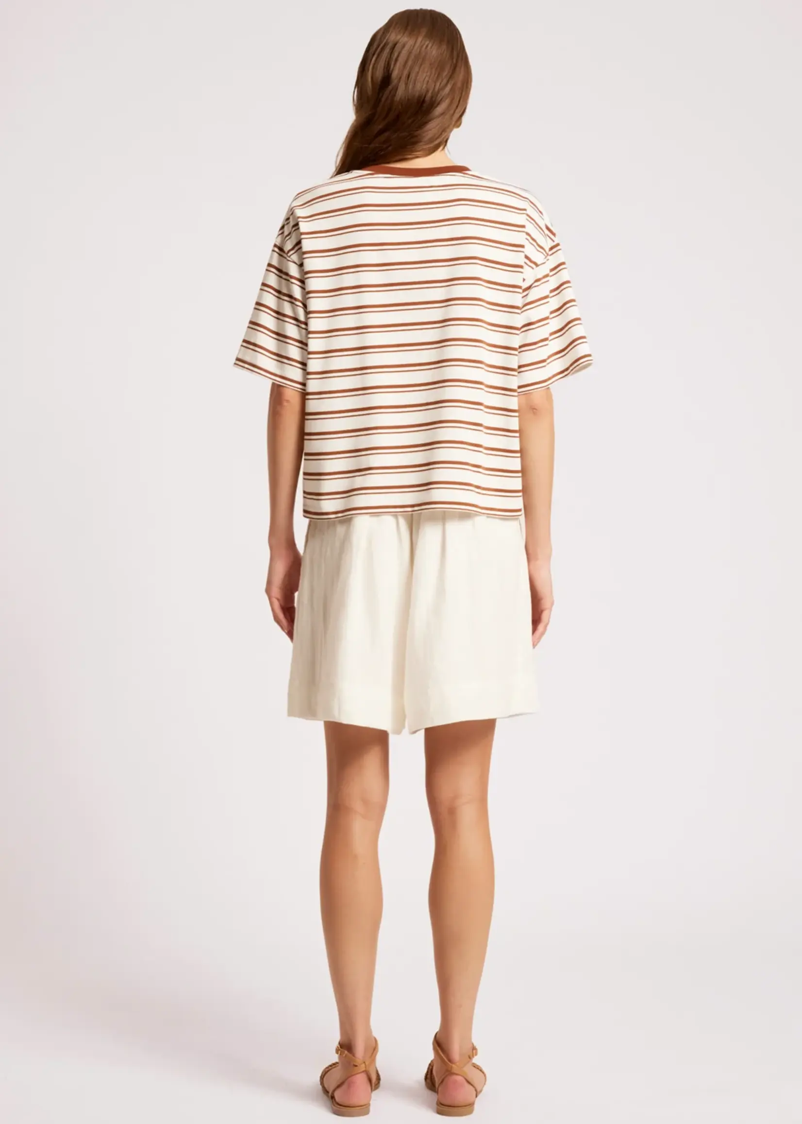 EB & Ive Paloma Striped T-shirt - Dune/White