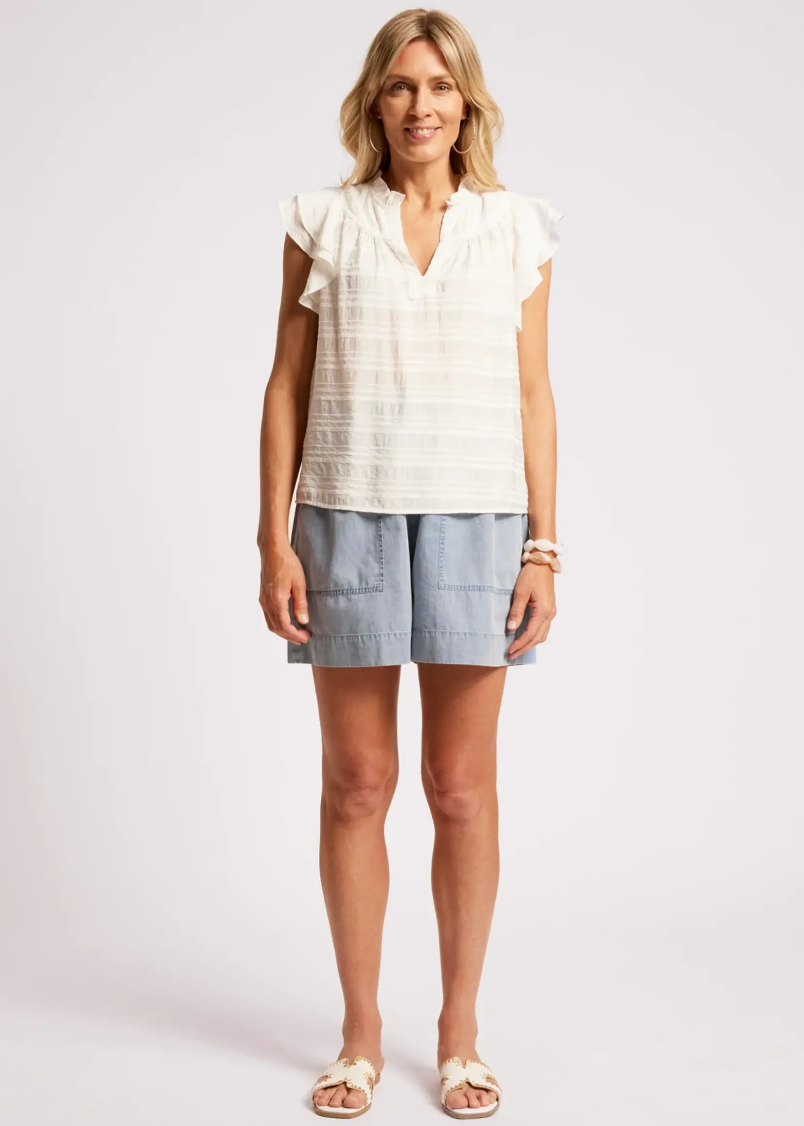EB & Ive Sovana Frill Tank - White