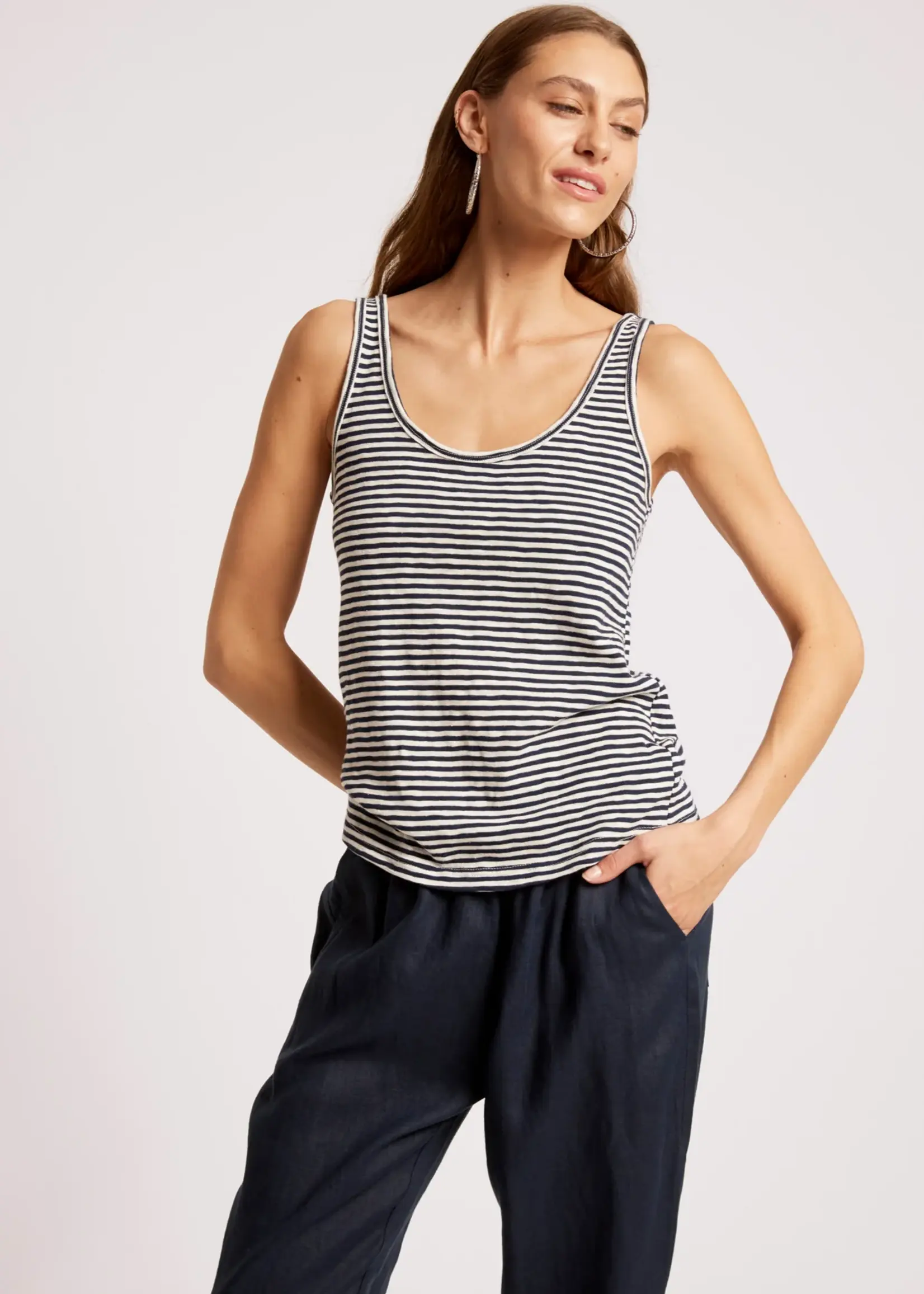EB & Ive Casa Striped Tank - Indigo/White