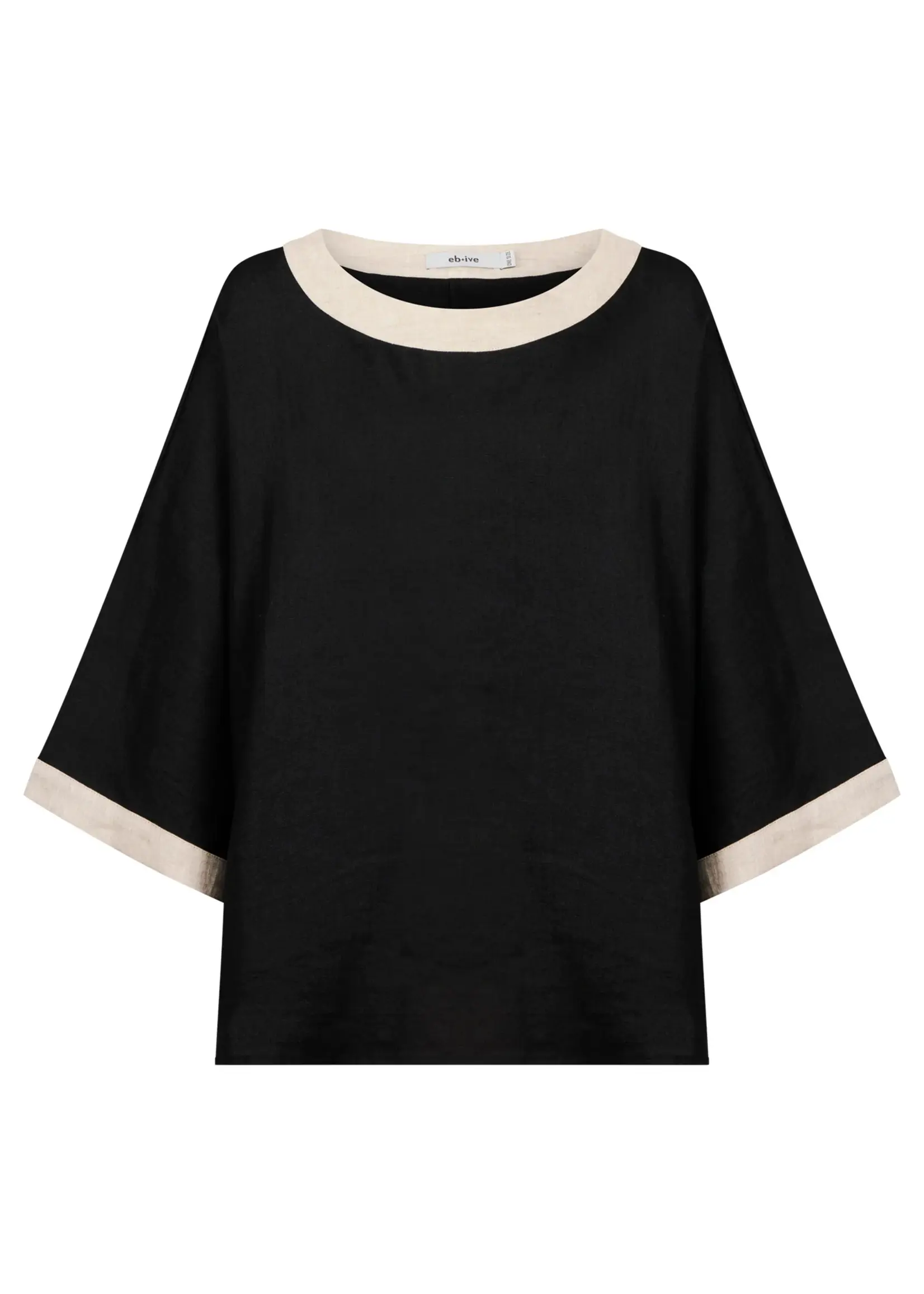 EB & Ive Maris Relaxed Splice Top - Black/Tusk