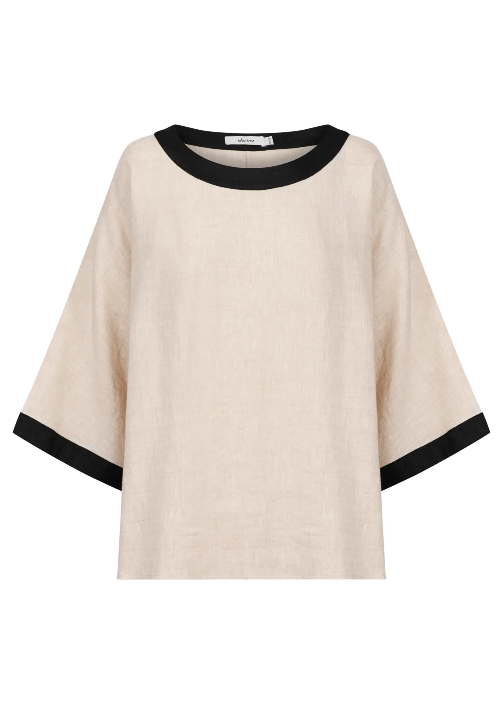 EB & Ive Maris Relaxed Splice Top - Tusk/Black