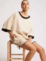 EB & Ive Maris Relaxed Splice Top - Tusk/Black