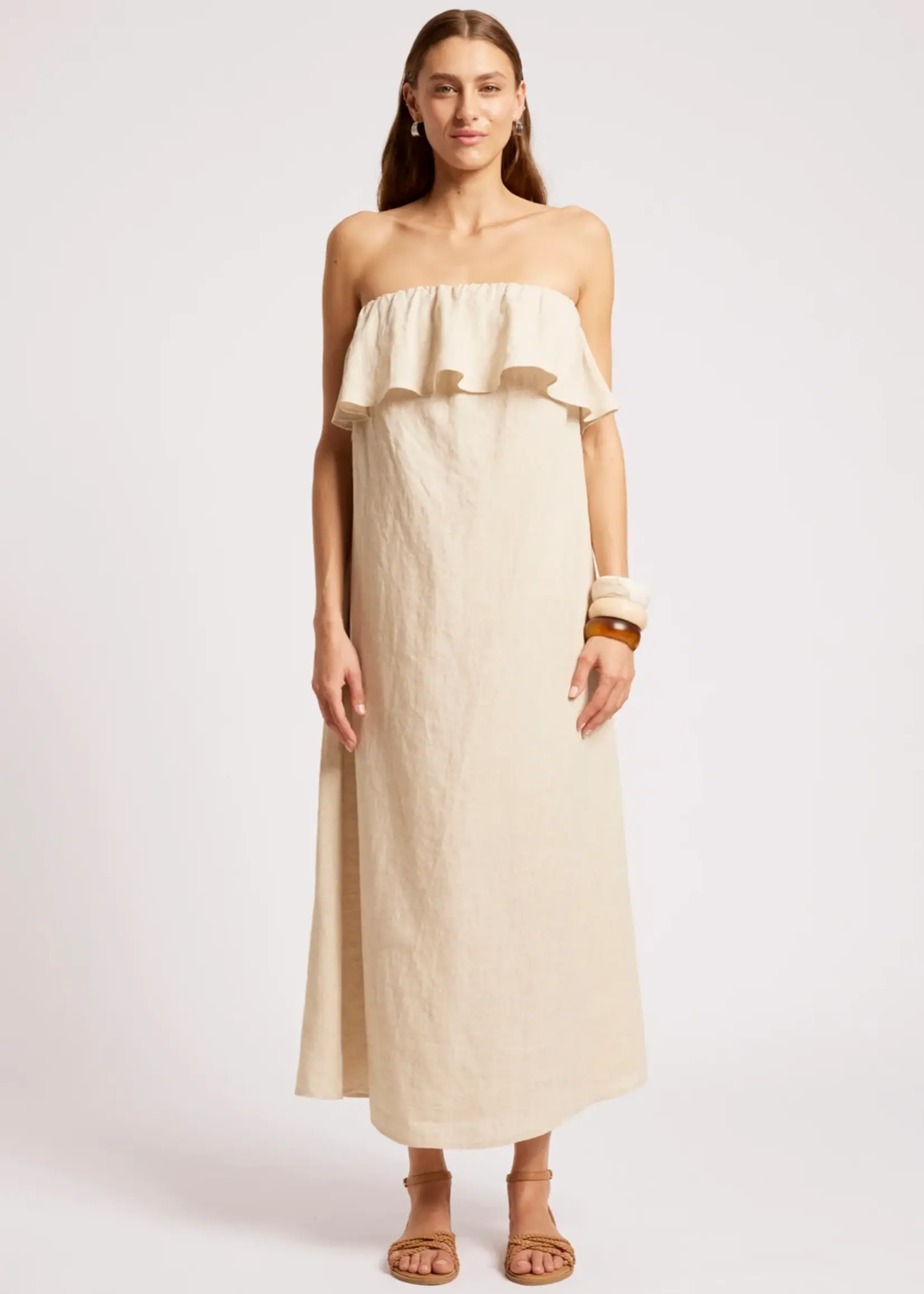 EB & Ive Maris Strapless Dress - Tusk