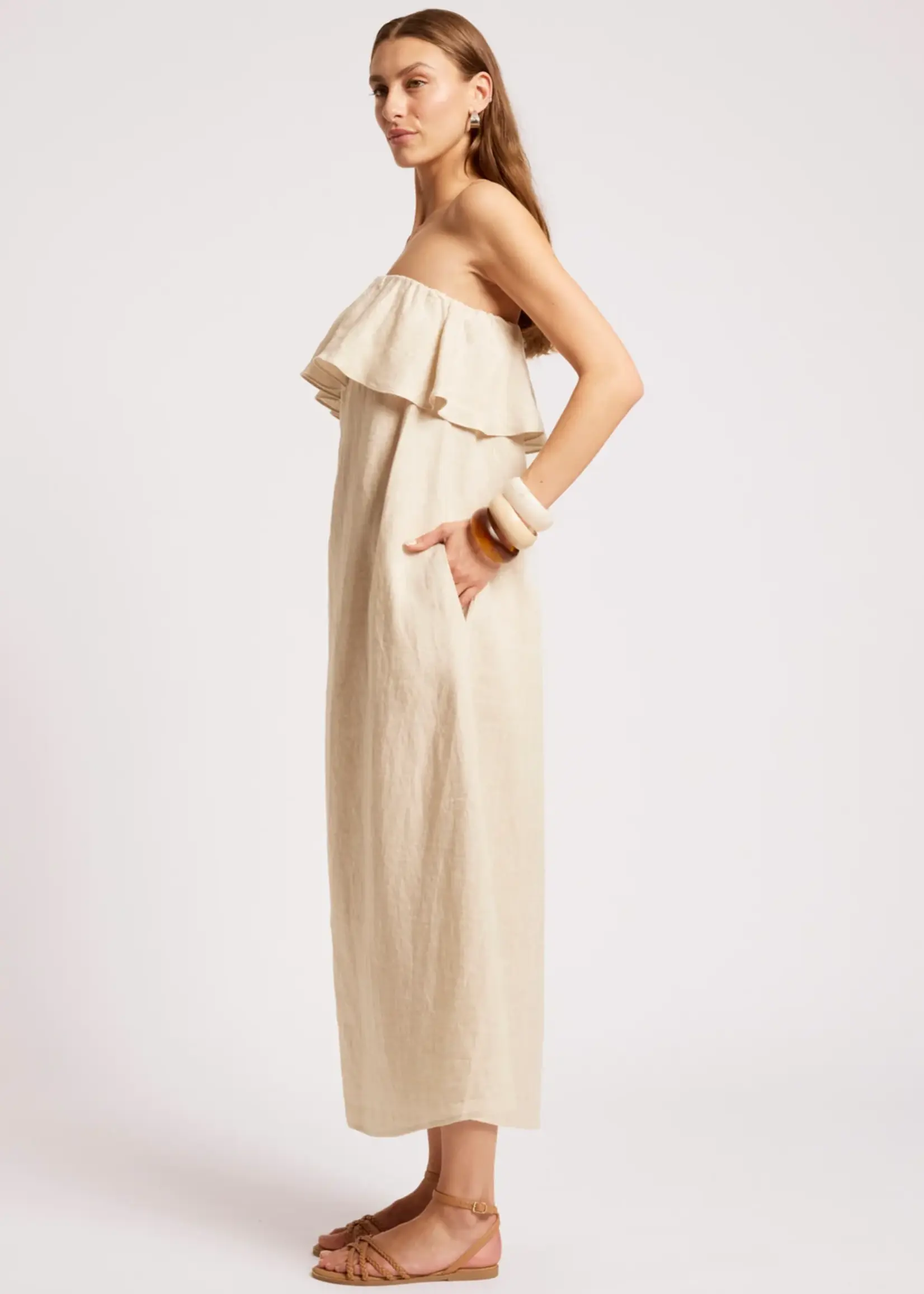 EB & Ive Maris Strapless Dress - Tusk