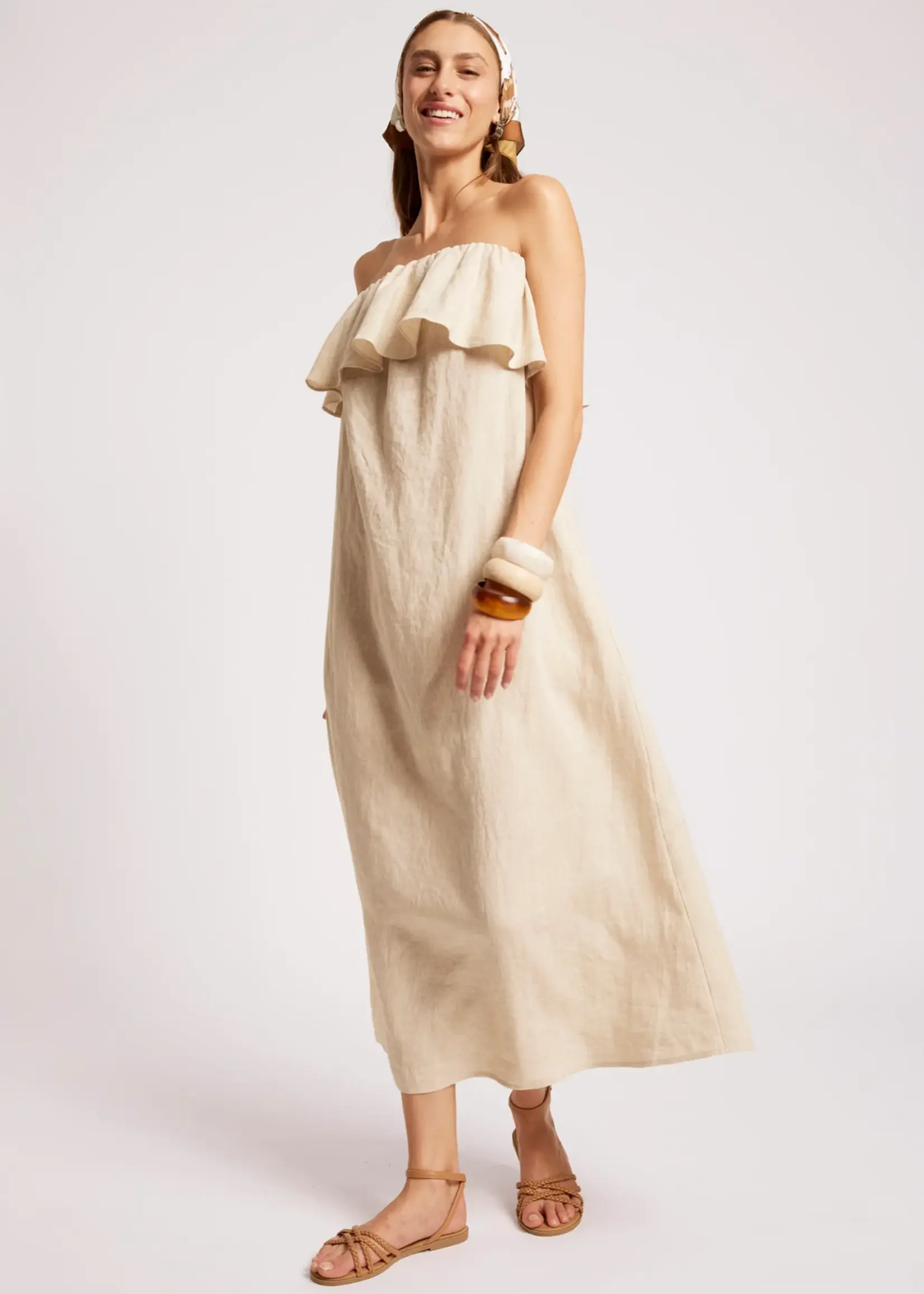 EB & Ive Maris Strapless Dress - Tusk