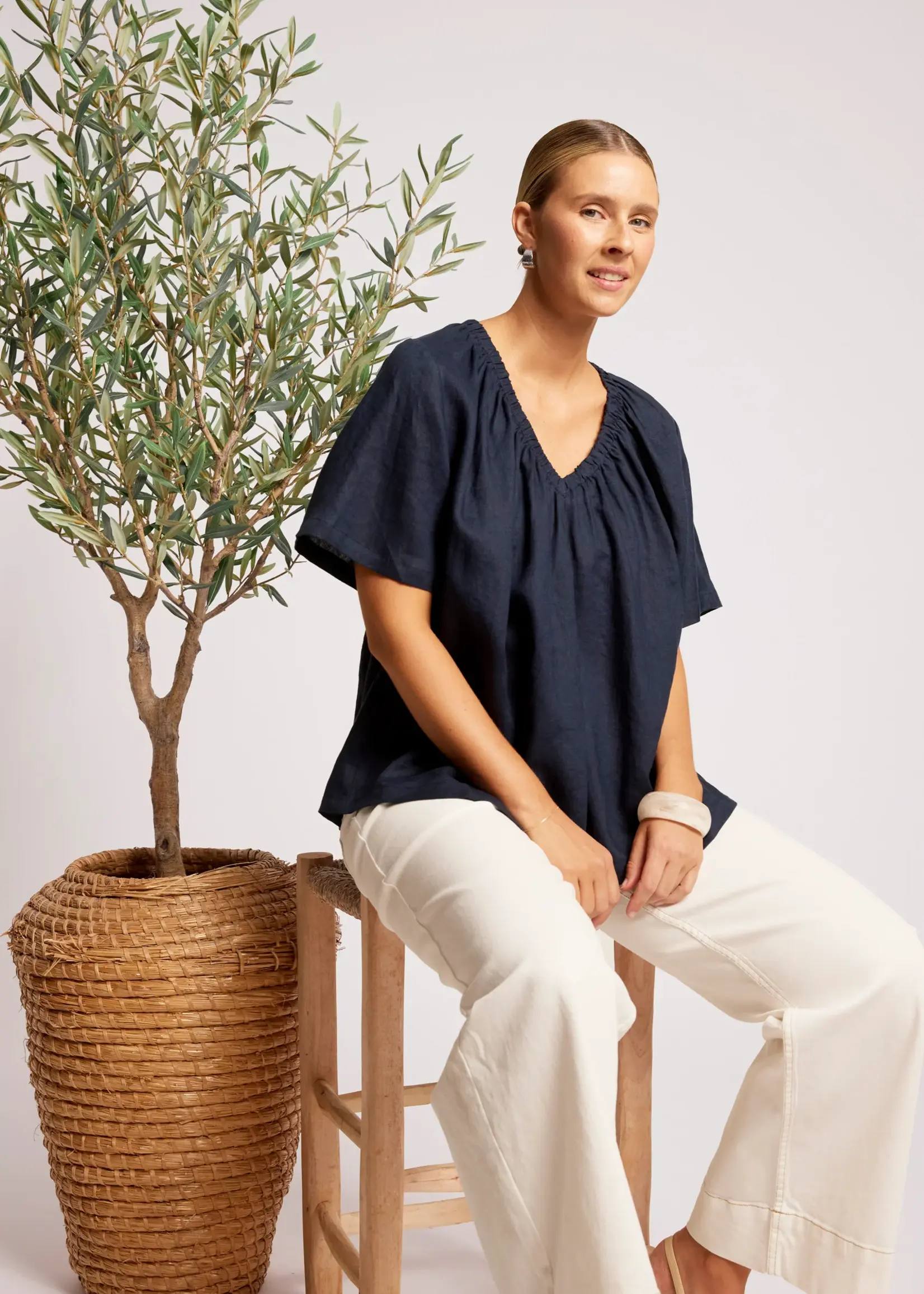 EB & Ive Cove Relaxed Top - Indigo