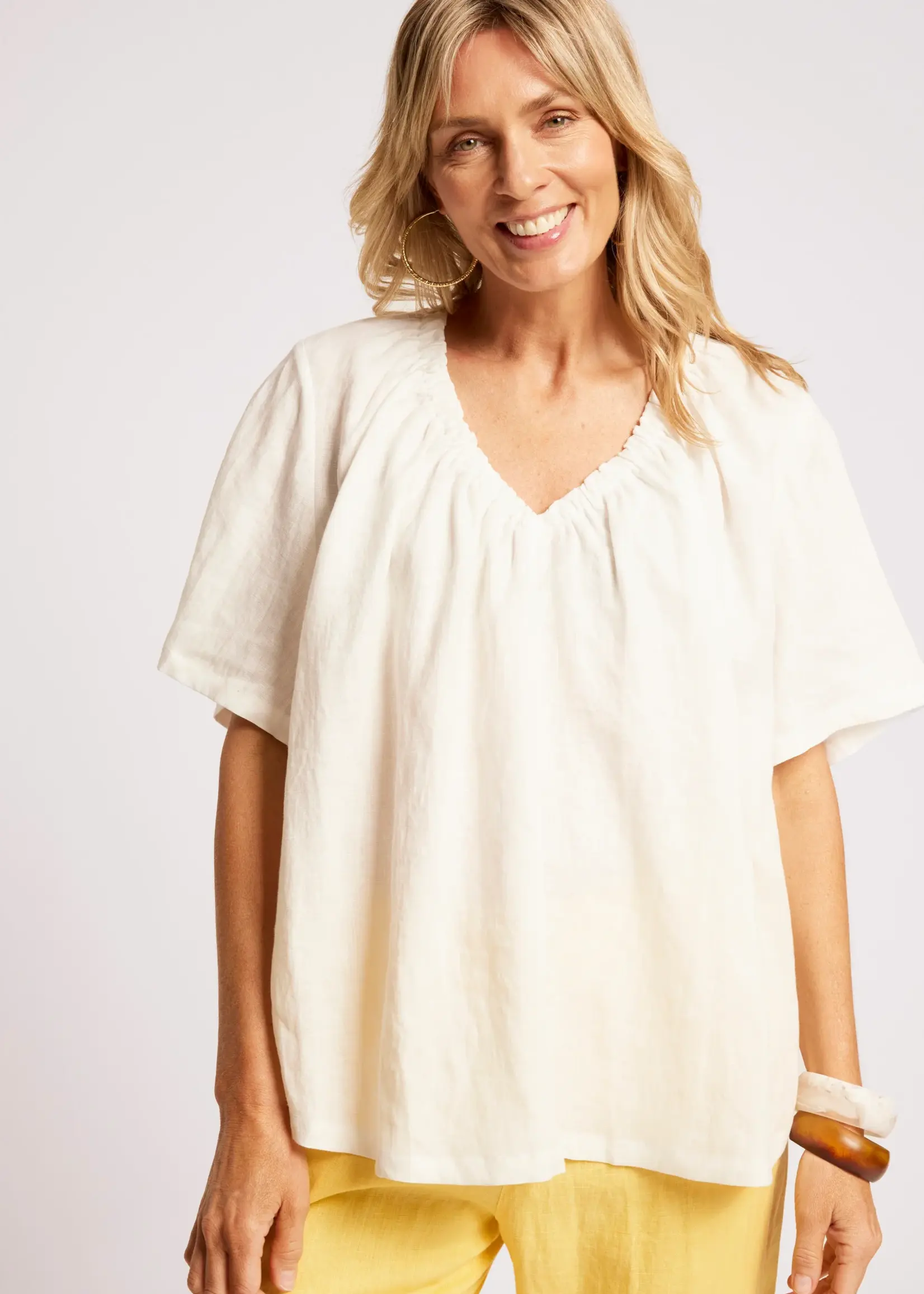 EB & Ive Cove Relaxed Top - White