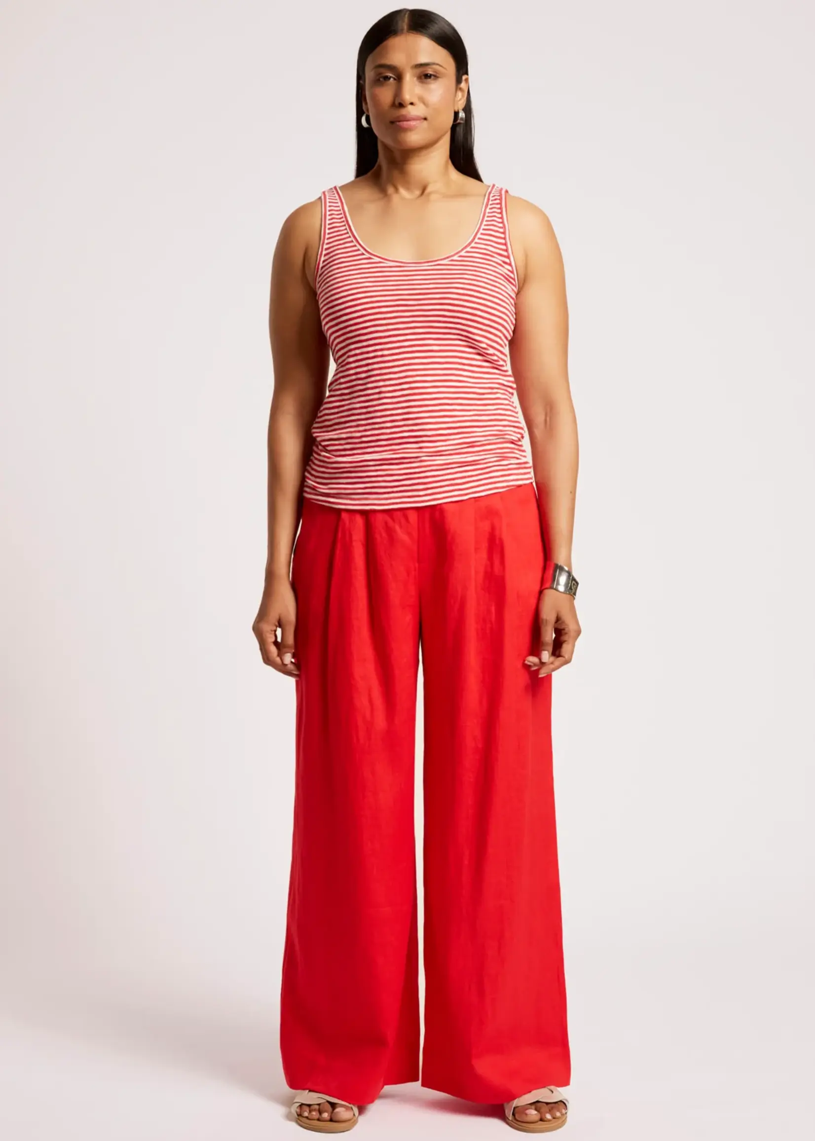 EB & Ive Casa Striped Tank - Aperol/White