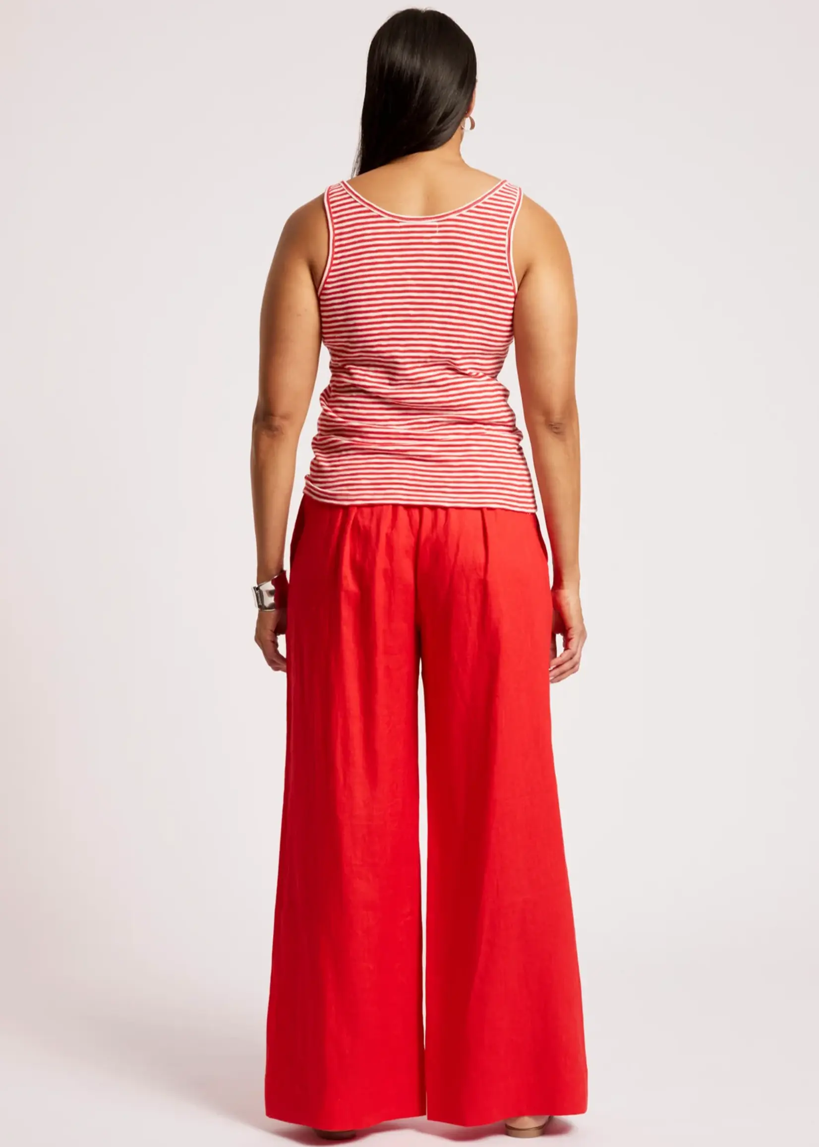 EB & Ive Casa Striped Tank - Aperol/White