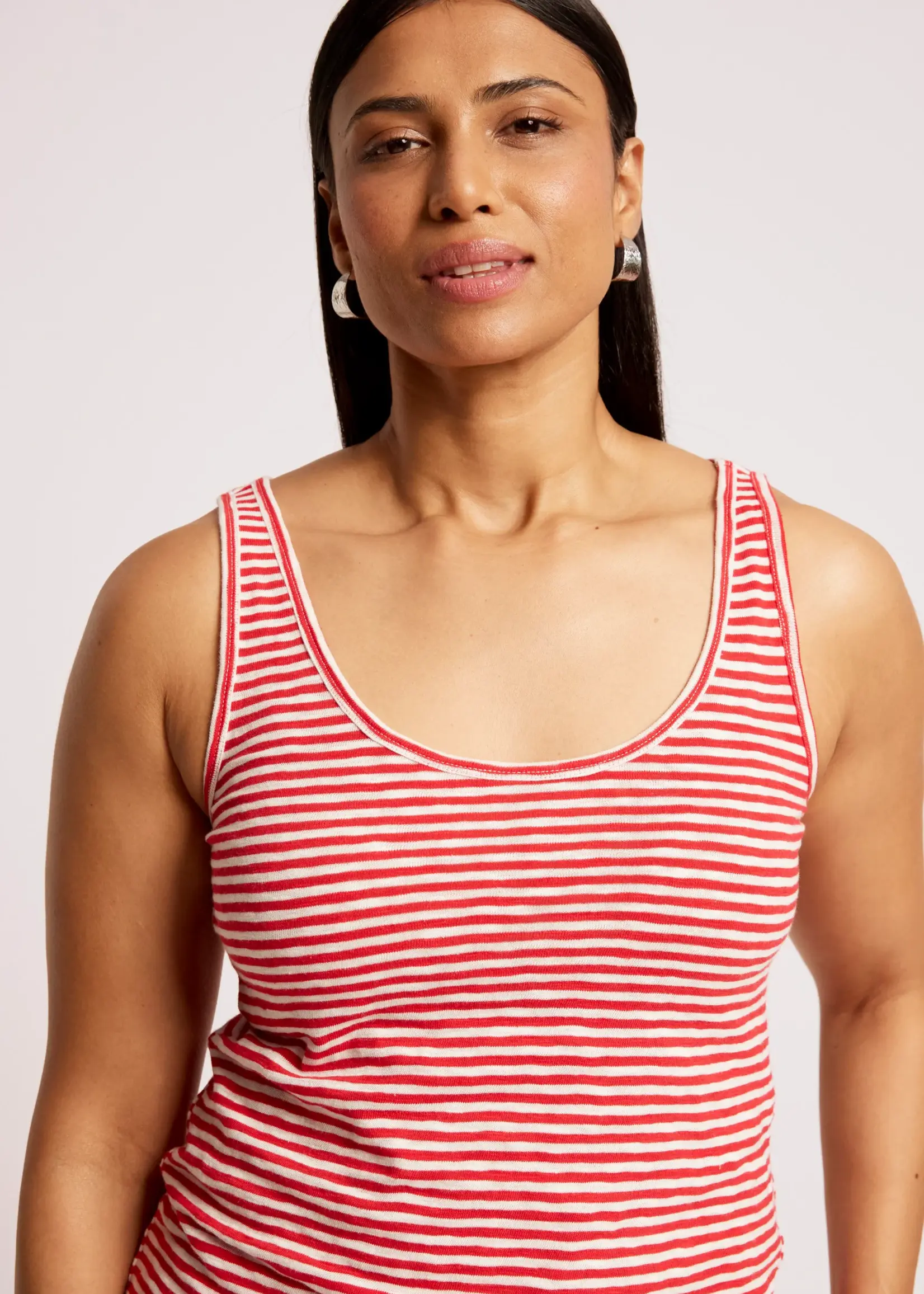 EB & Ive Casa Striped Tank - Aperol/White