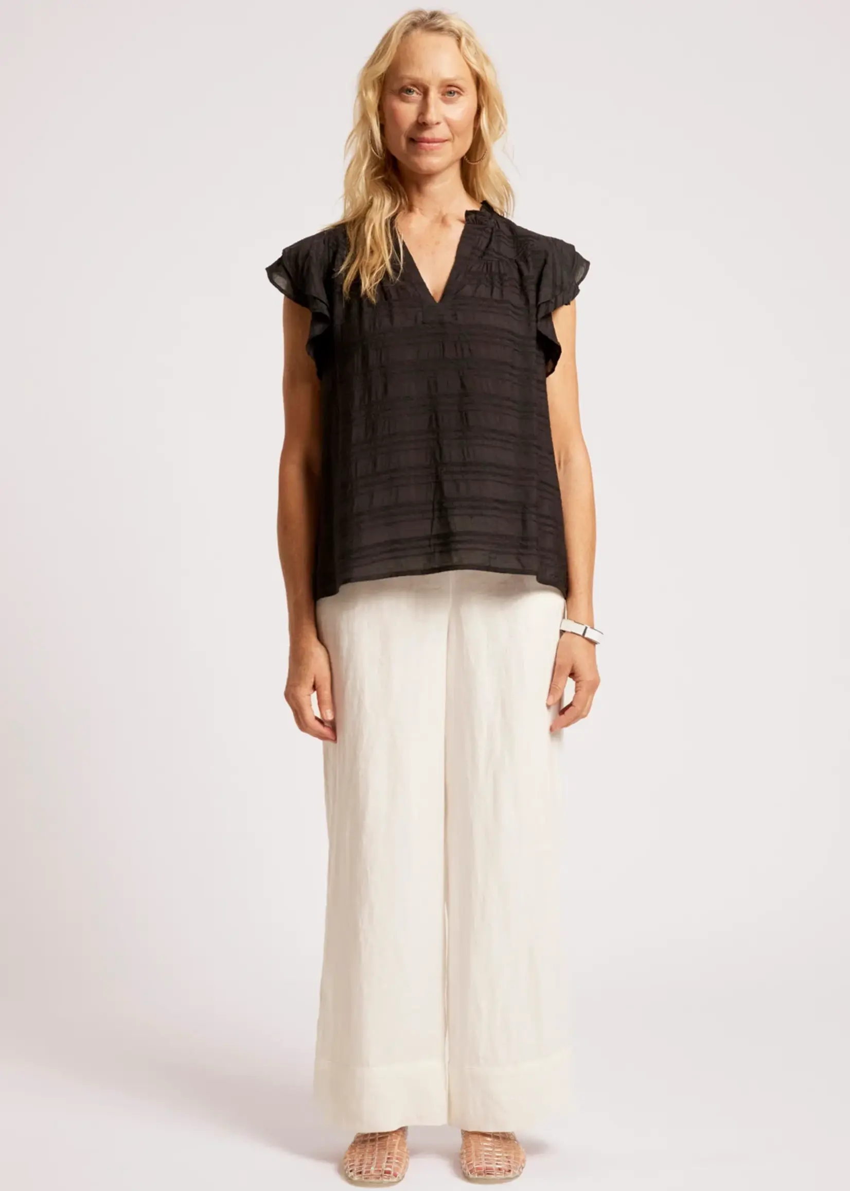 EB & Ive Sovana Frill Tank - Black
