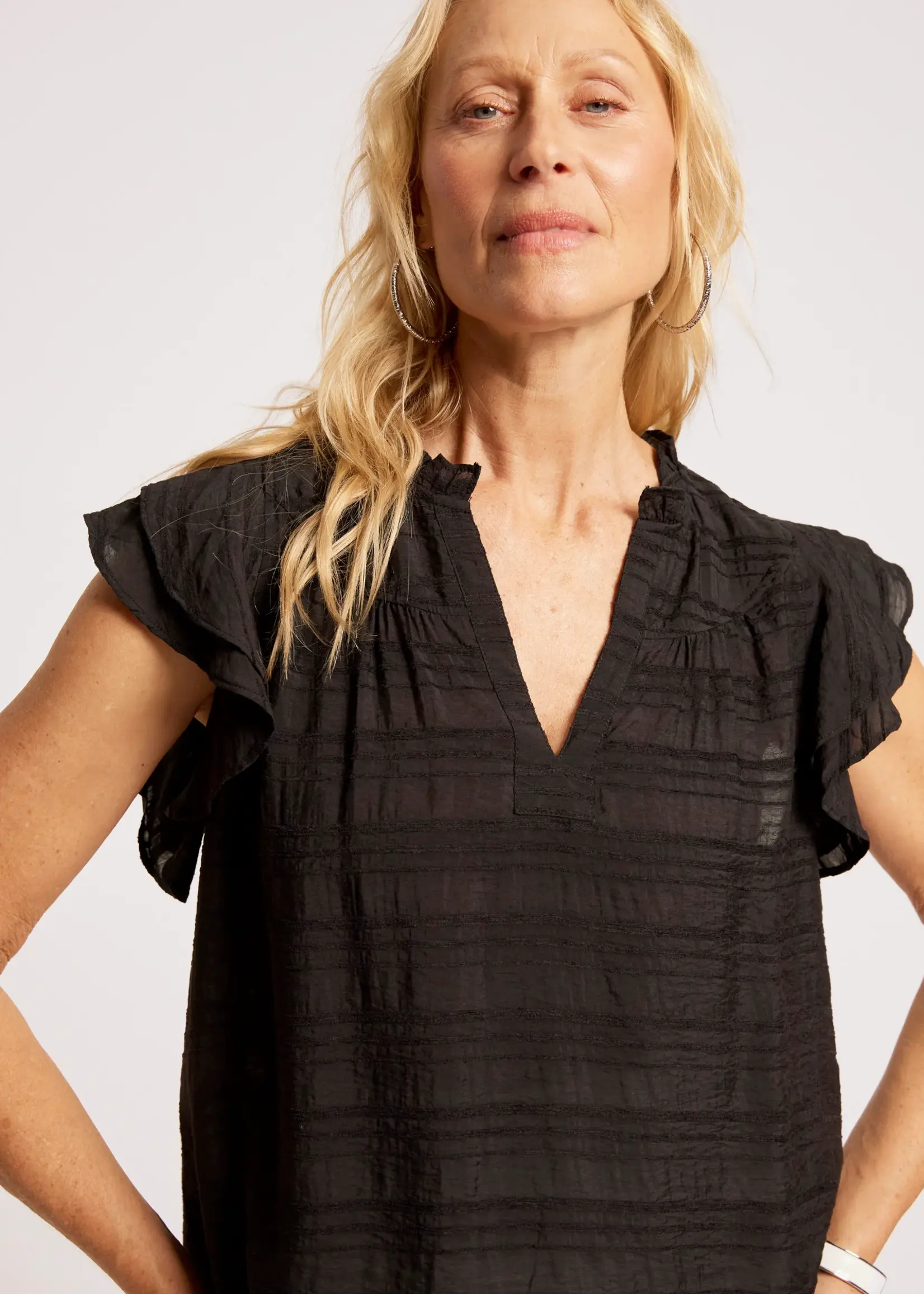EB & Ive Sovana Frill Tank - Black