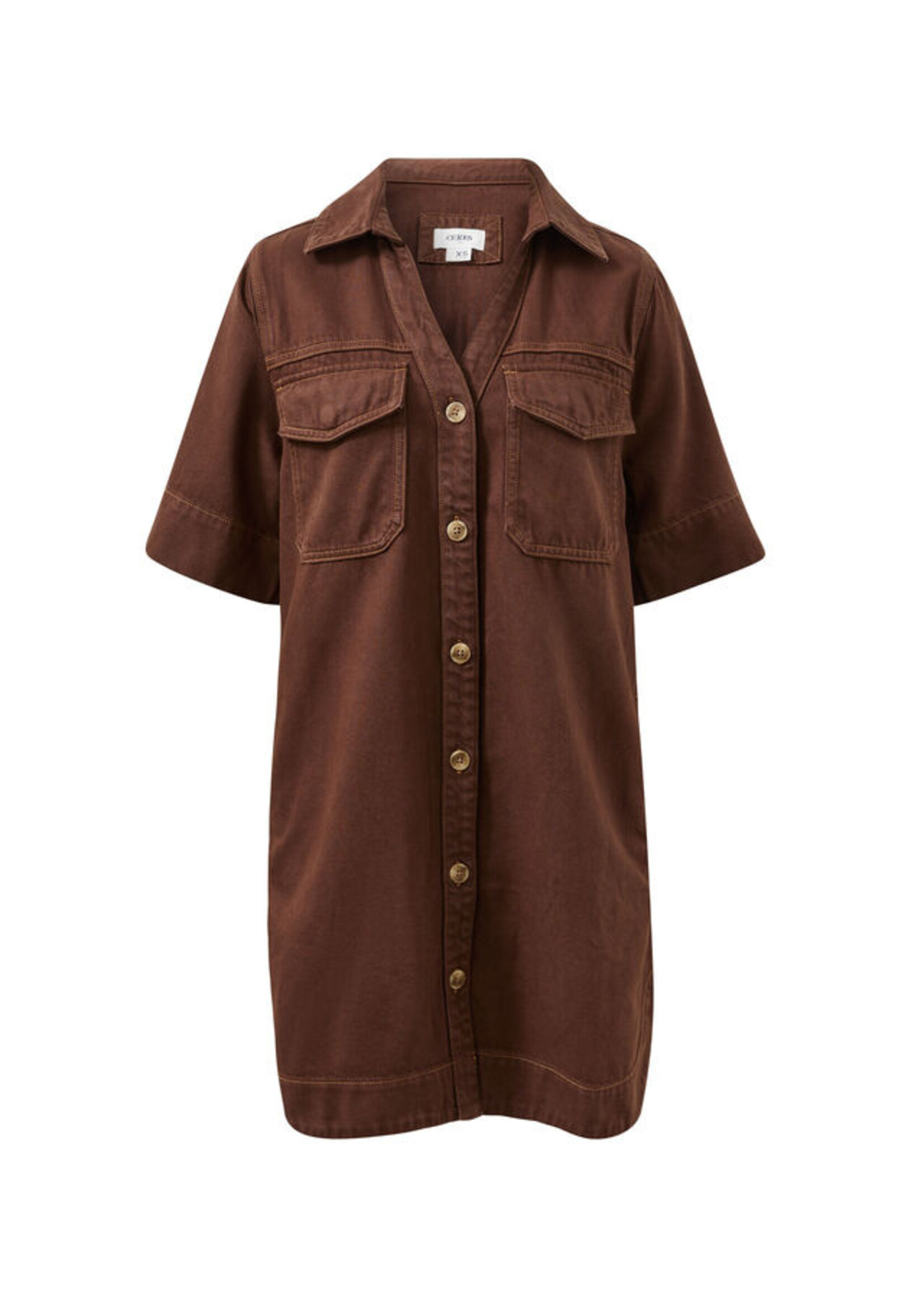 Ceres Life Bonnie Relaxed Shirt Dress - Chocolate
