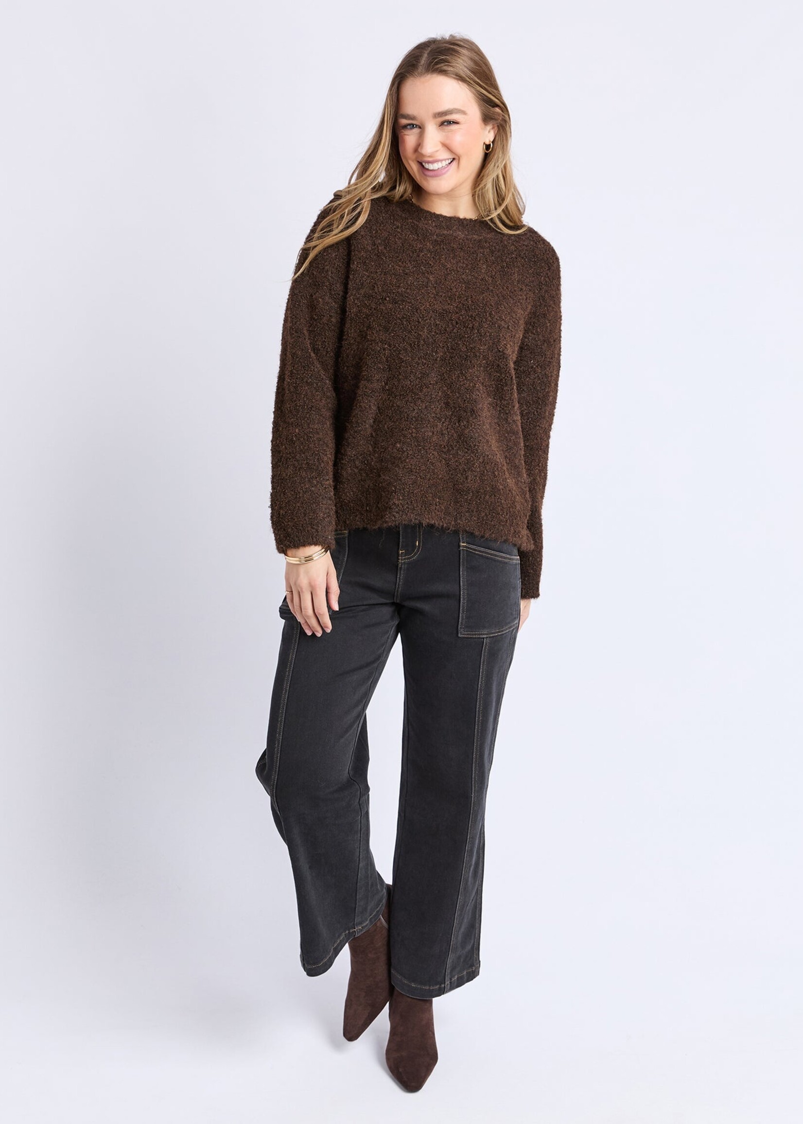 Foxwood Flint Knit Crew