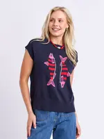 Elm Lifestyle Fishy Intarsia Knit - Navy