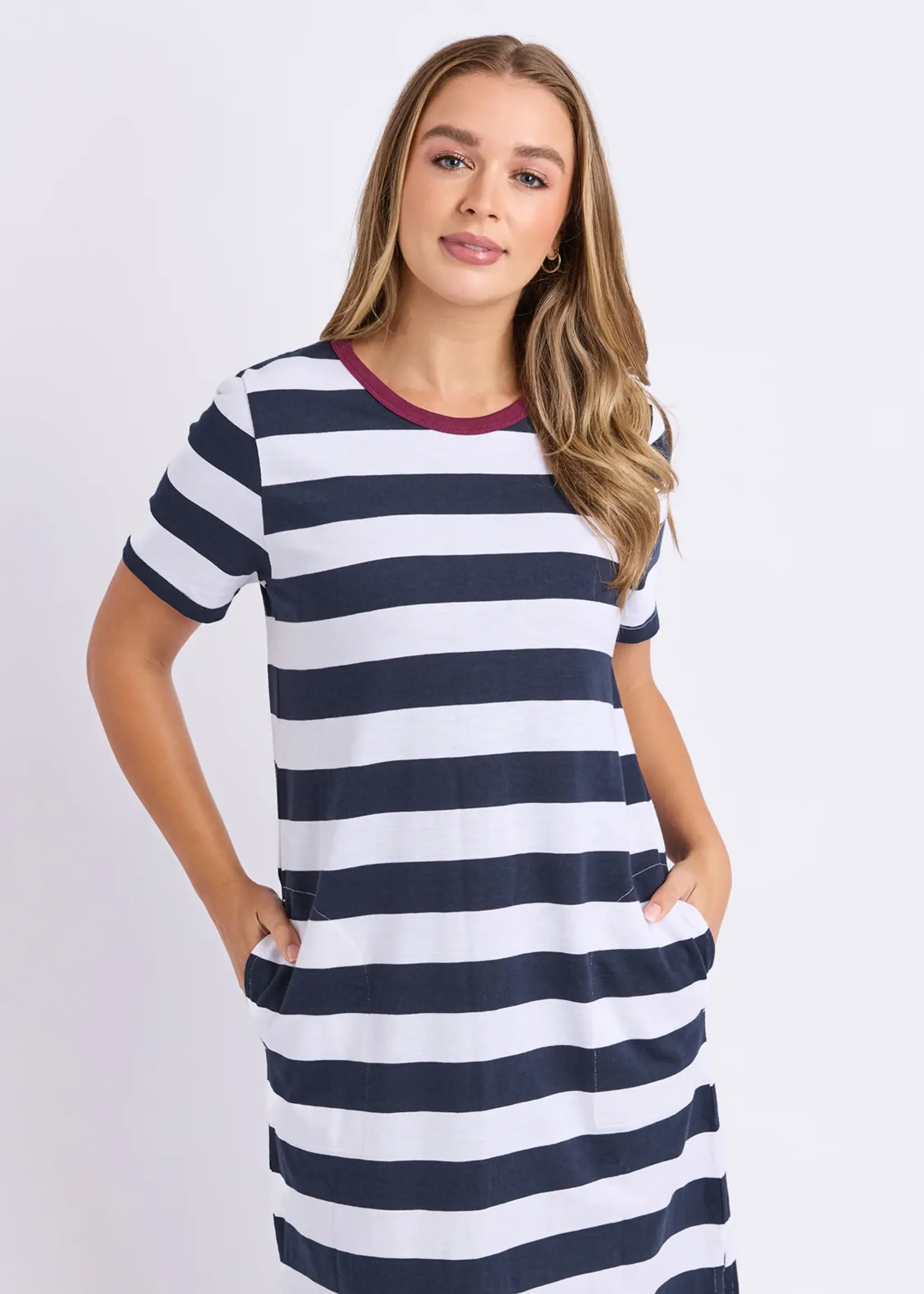 Foxwood Tallow Dress - Navy & White Stripe
