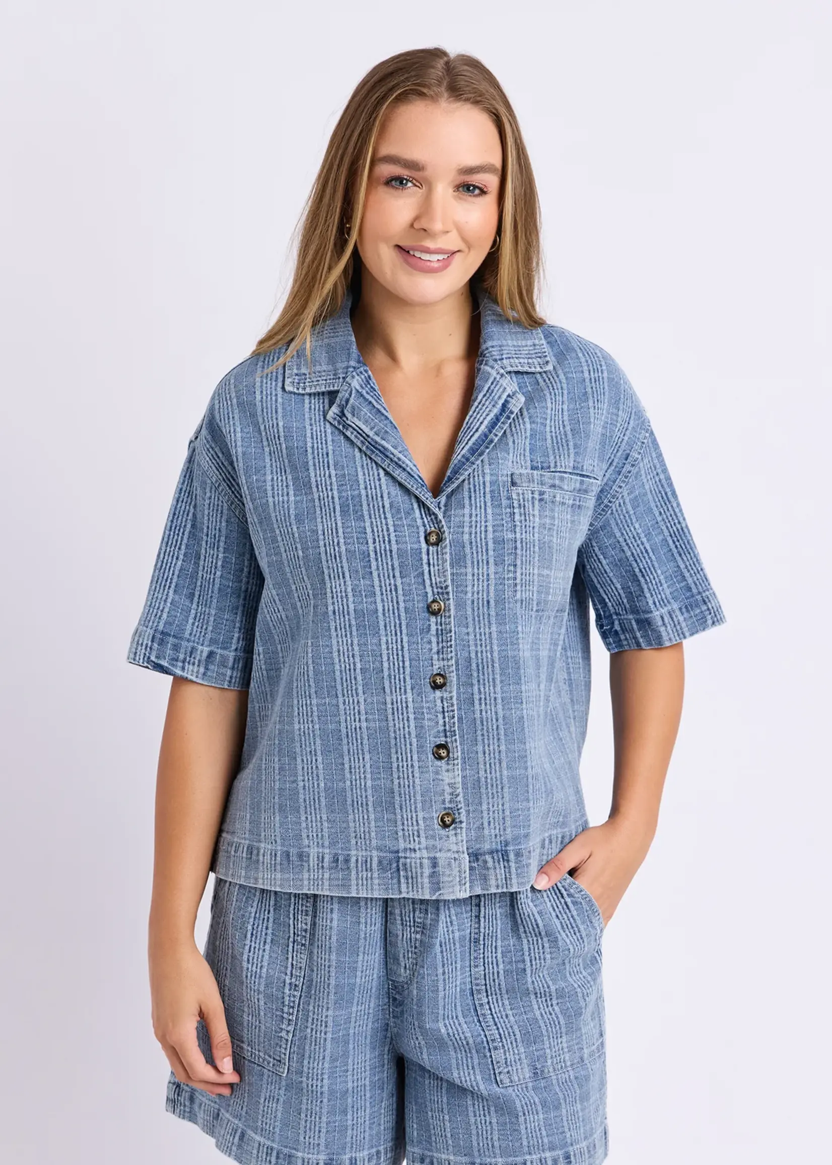Foxwood Cove Shirt - Denim Check