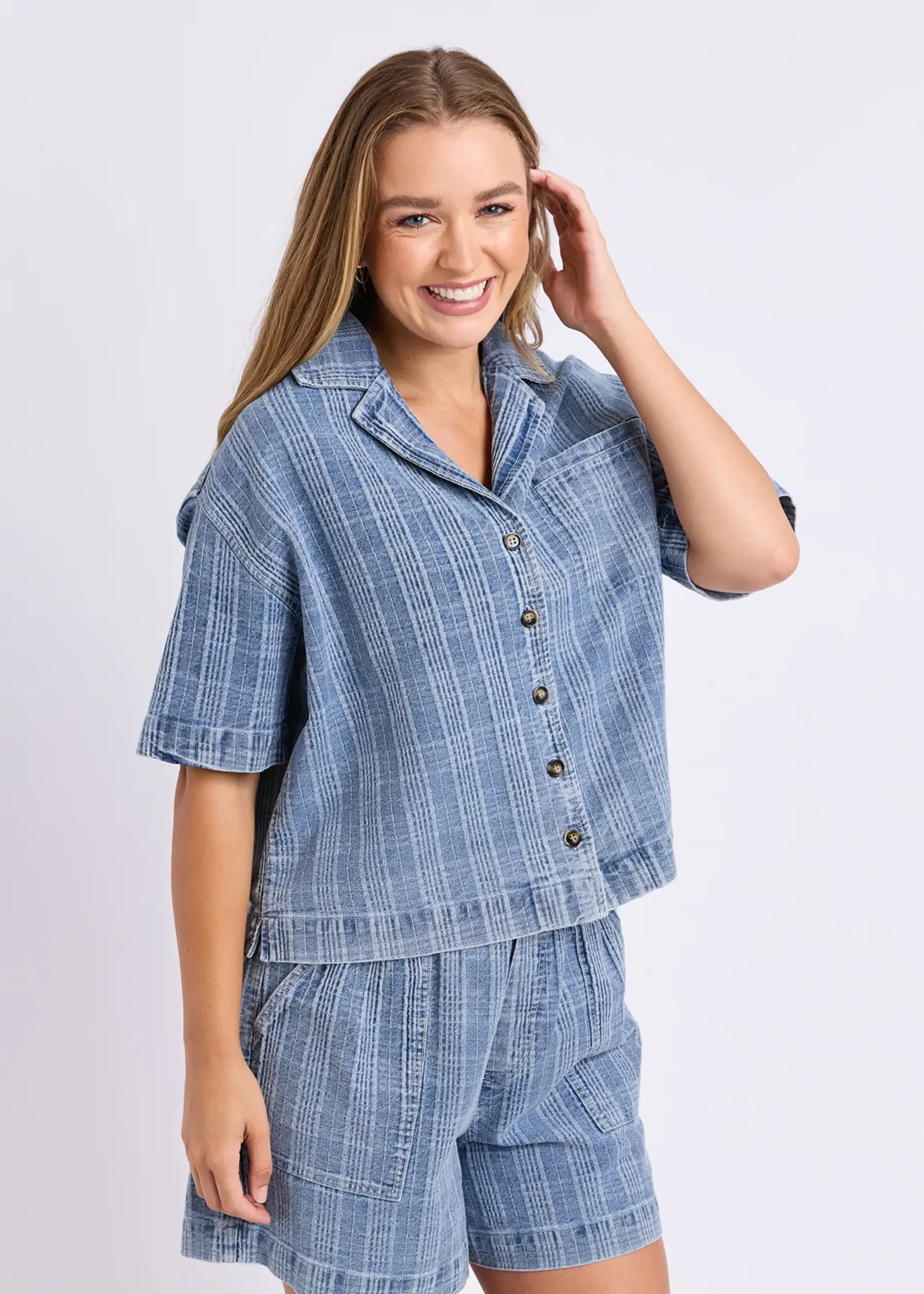 Foxwood Cove Shirt - Denim Check