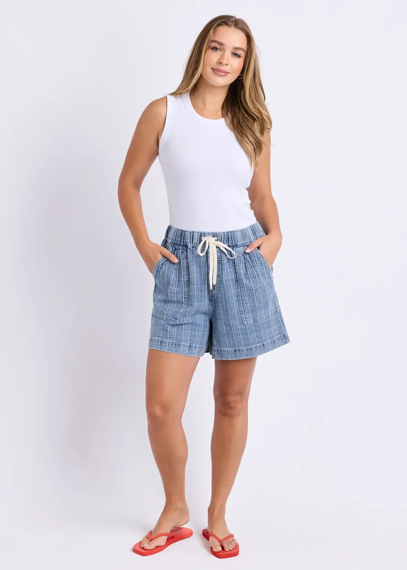 Foxwood Cove Short - Denim Check