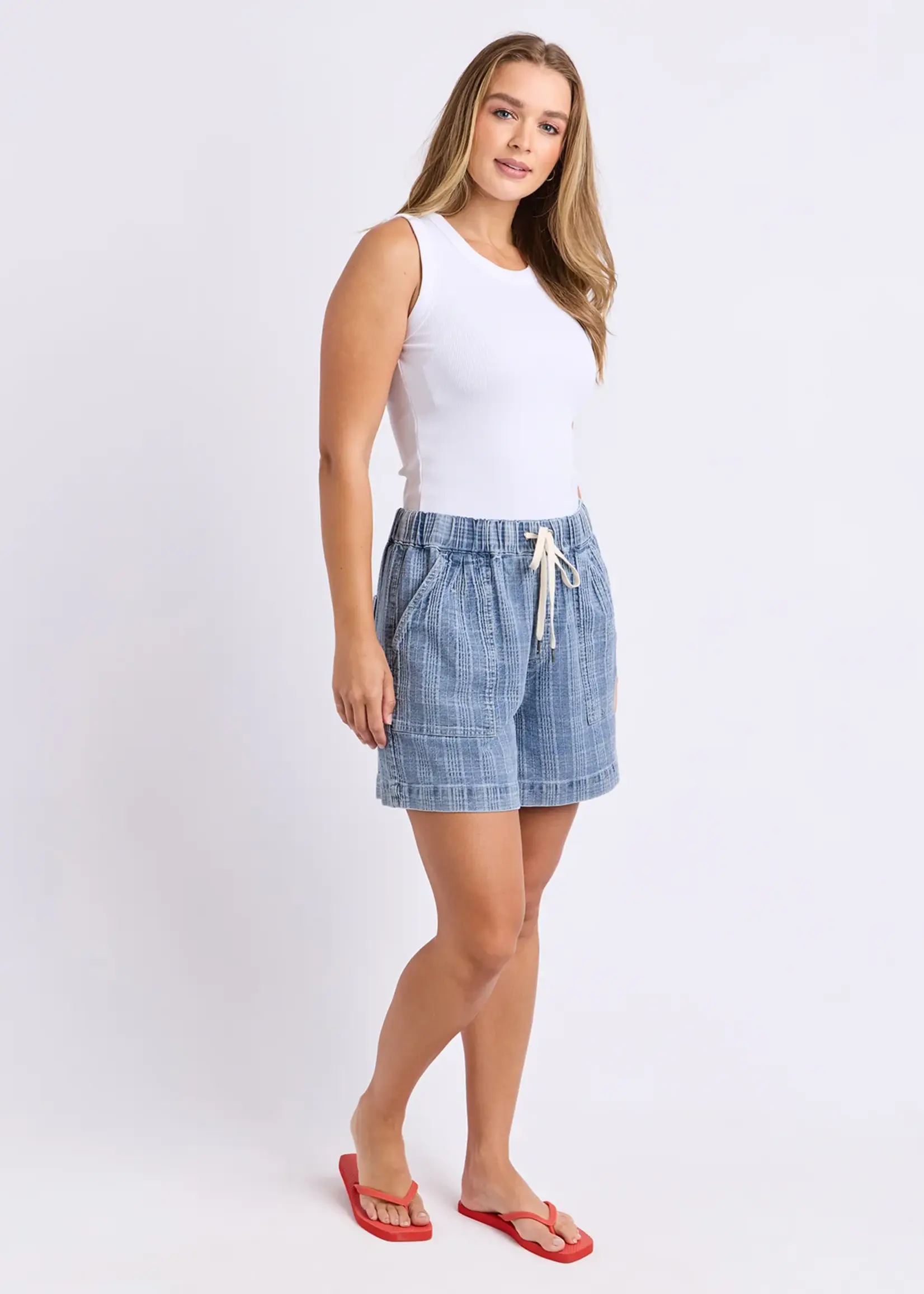Foxwood Cove Short - Denim Check