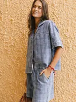 Foxwood Cove Short - Denim Check