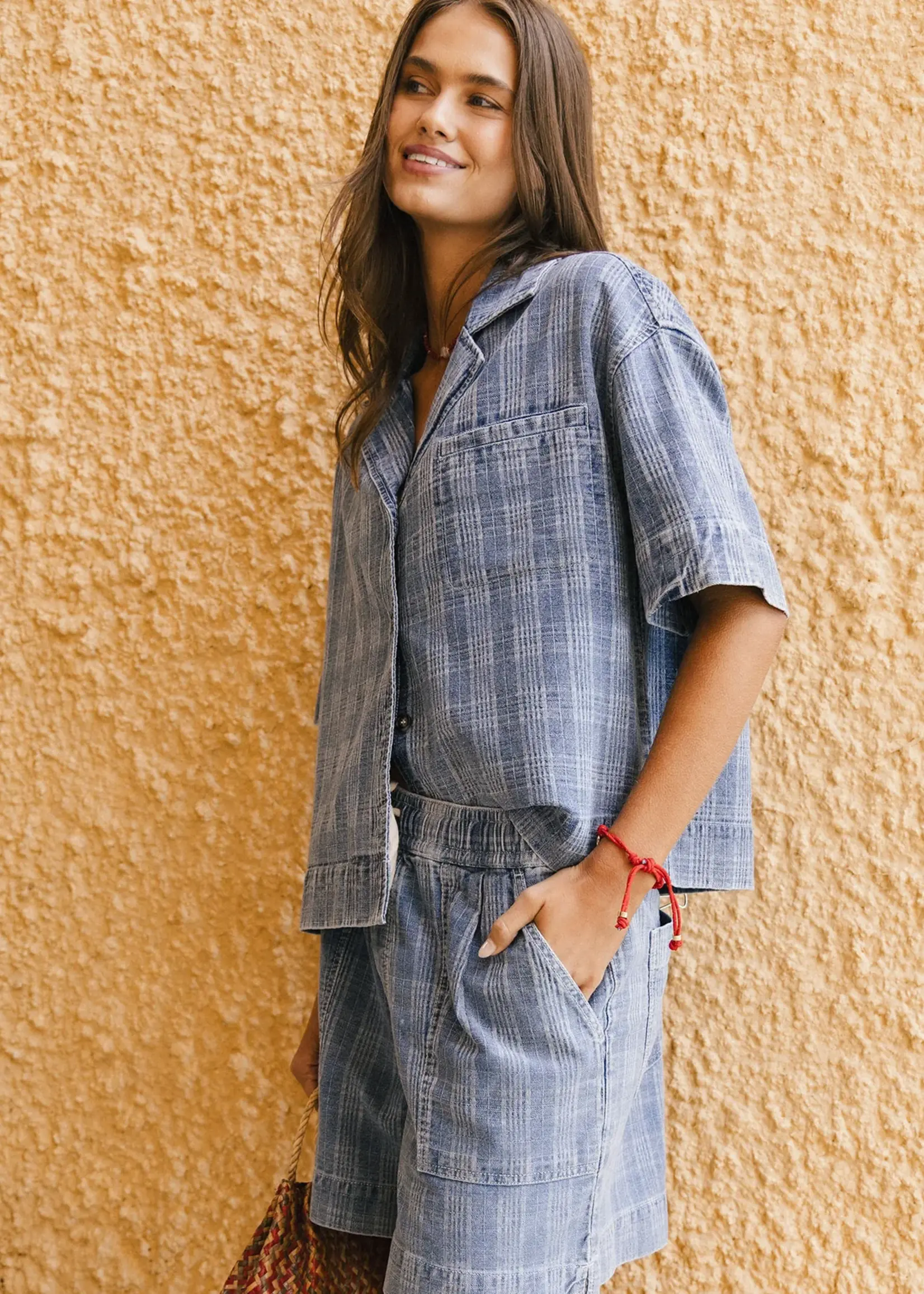 Foxwood Cove Short - Denim Check