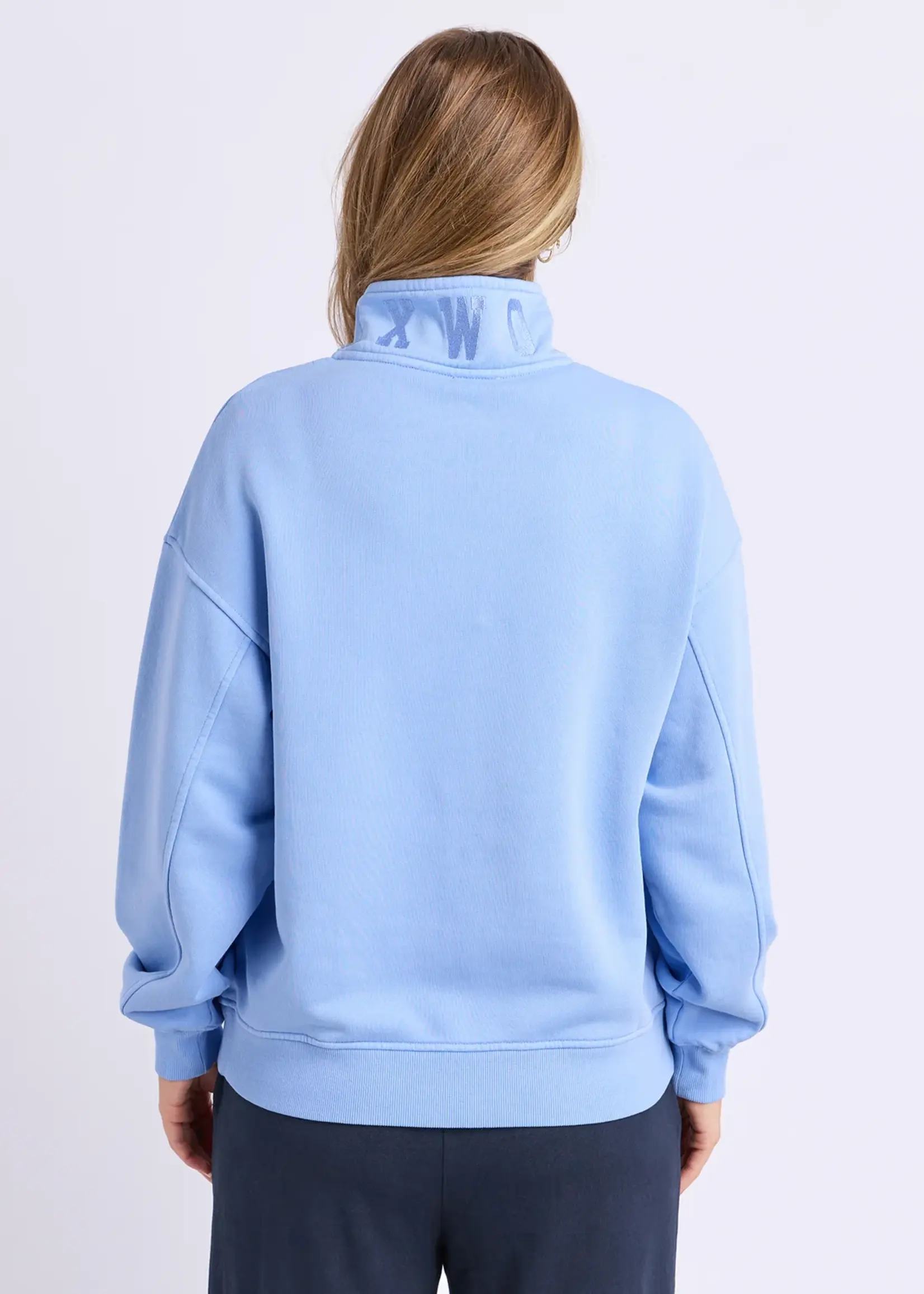Foxwood College Pigment Zip Crew - Bluebell