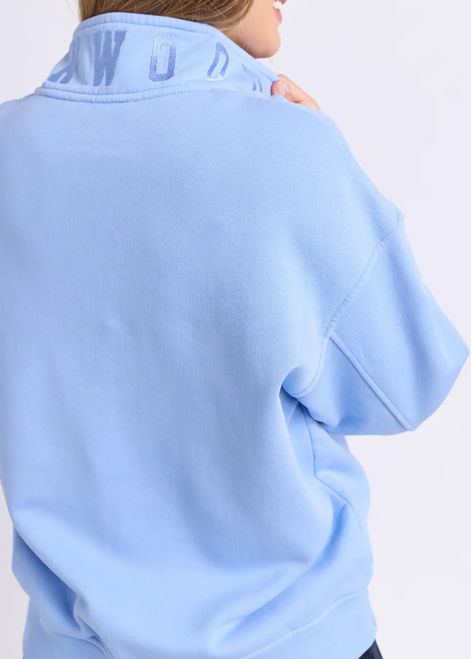 Foxwood College Pigment Zip Crew - Bluebell