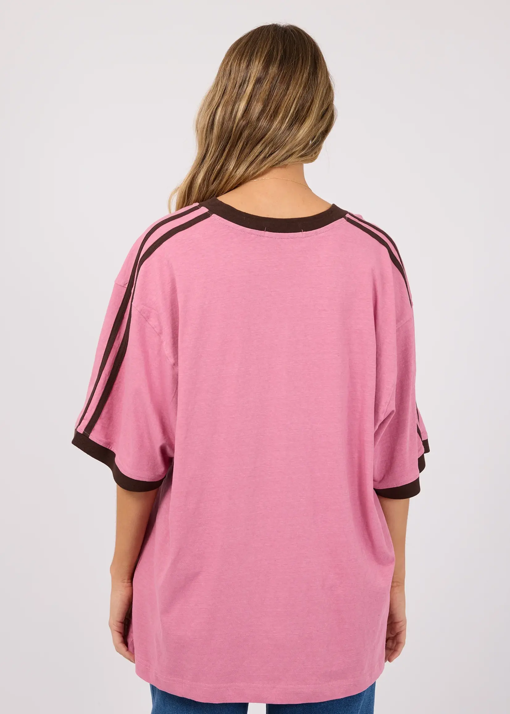 All About Eve Zulu Panel Oversized V Neck Tee - Orchid