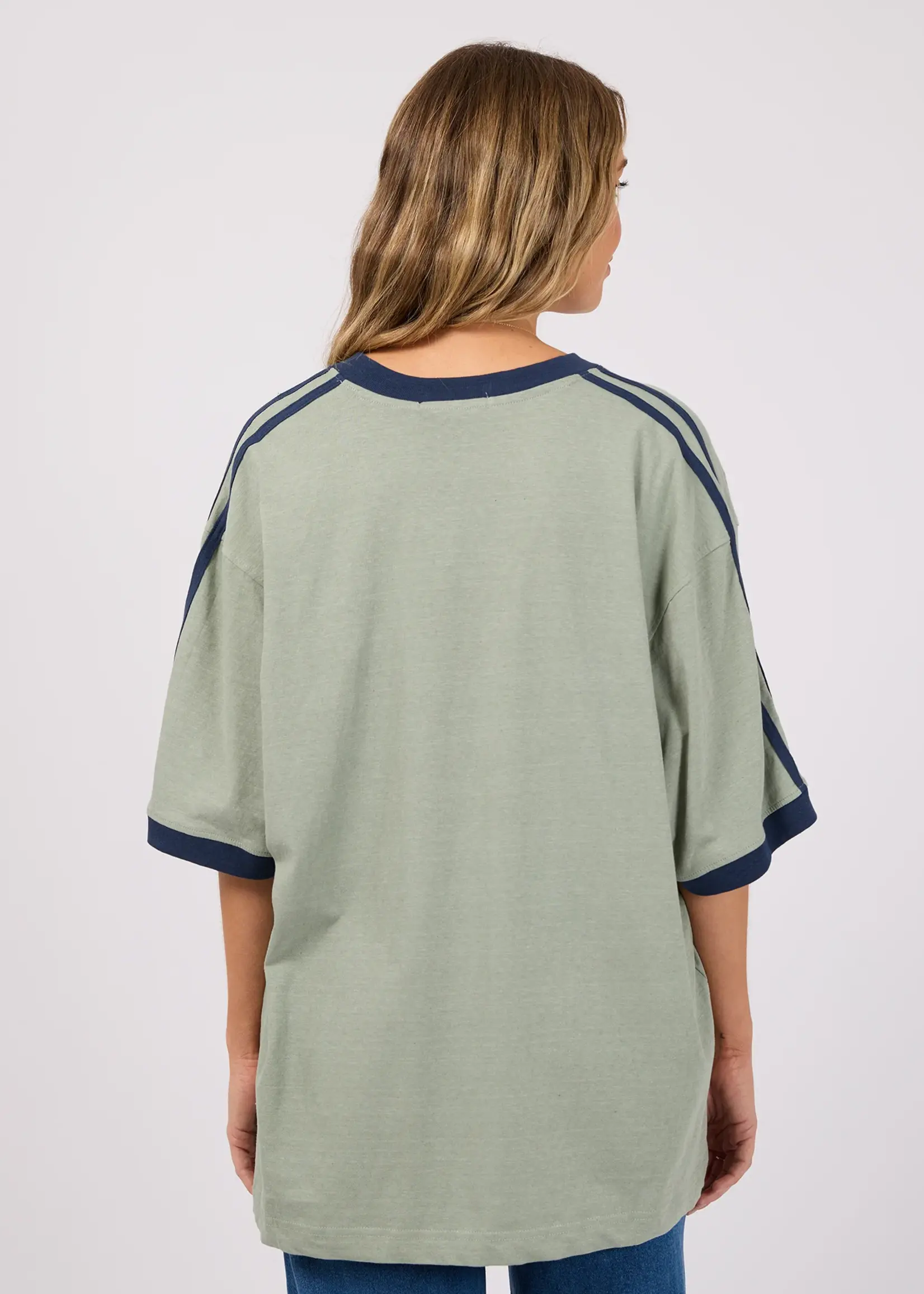 All About Eve Zulu Panel Oversized V Neck Tee - Sage