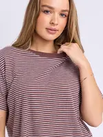 Foxwood Hutch Stripe Tee - Chocolate