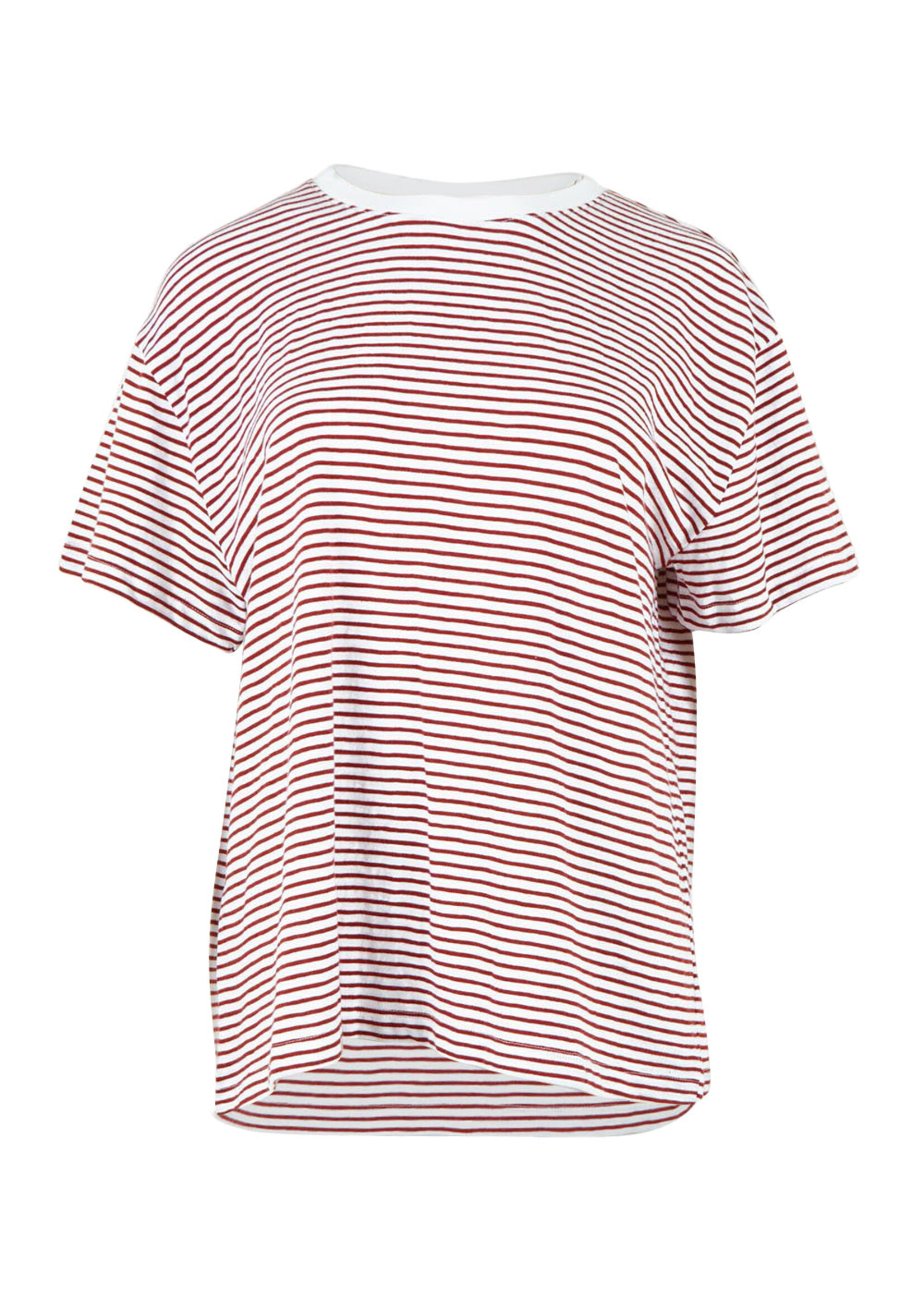 Foxwood Hutch Stripe Tee - Russet Brown/White