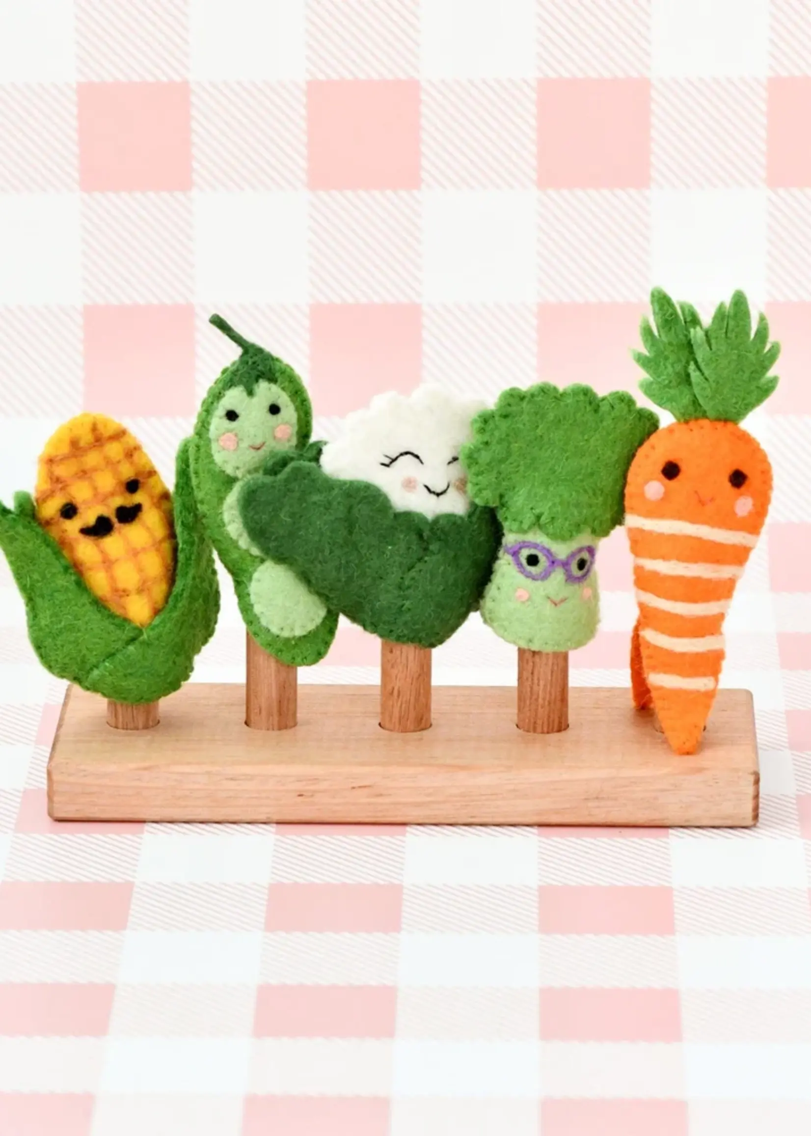 Felt Vegetables Finger Puppets